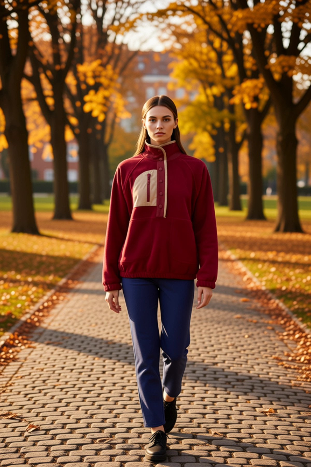 Kadın Dik Yaka Reglan Kol Oversize Polar Sweatshirt Fonksiyonel Dayanıklı Kaliteli Estetik