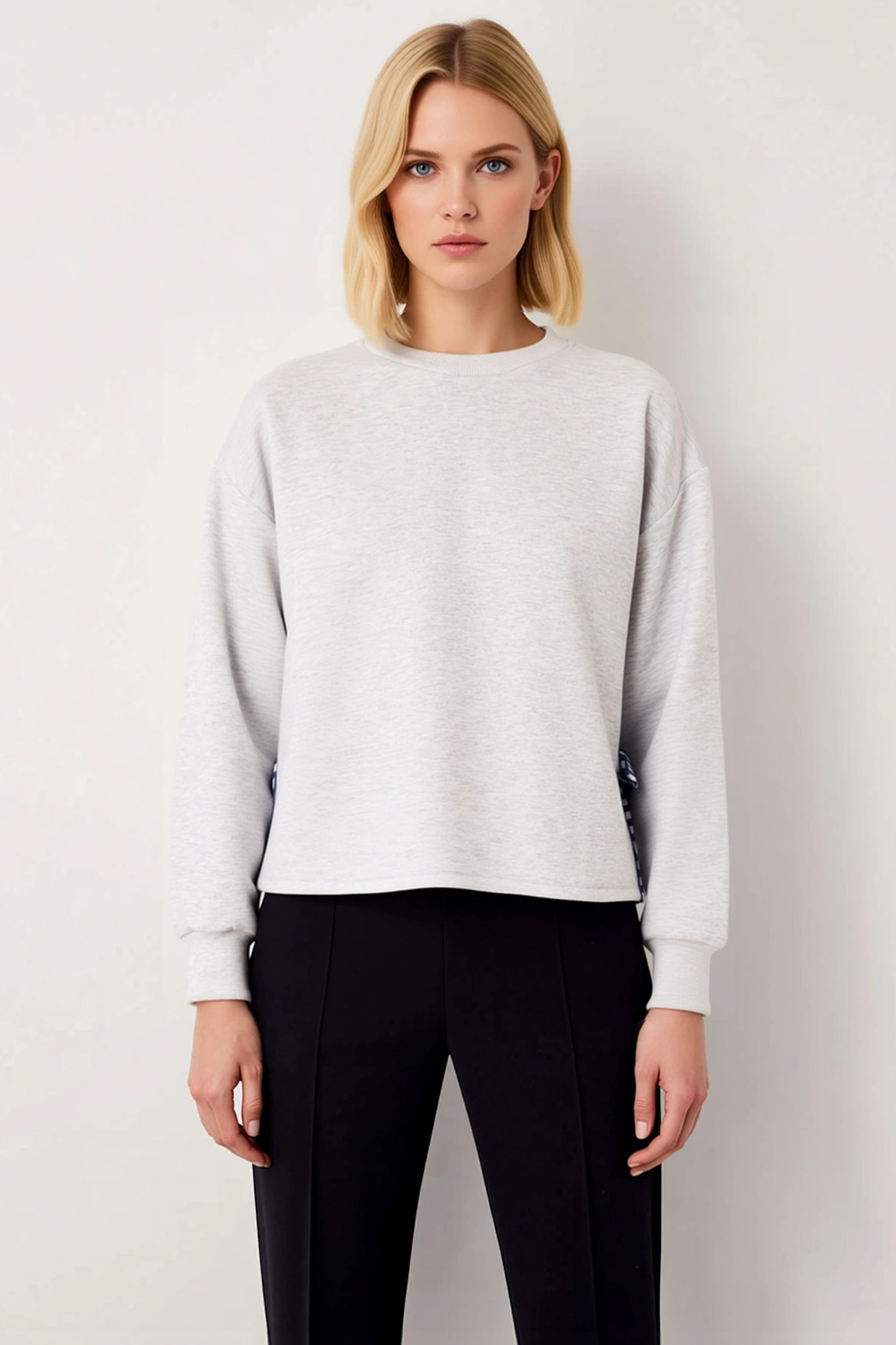 Kadın Bisiklet Yaka Düşük Kol Örme Sweatshirt Fonksiyonel Dayanıklı Kaliteli Konforlu Spor