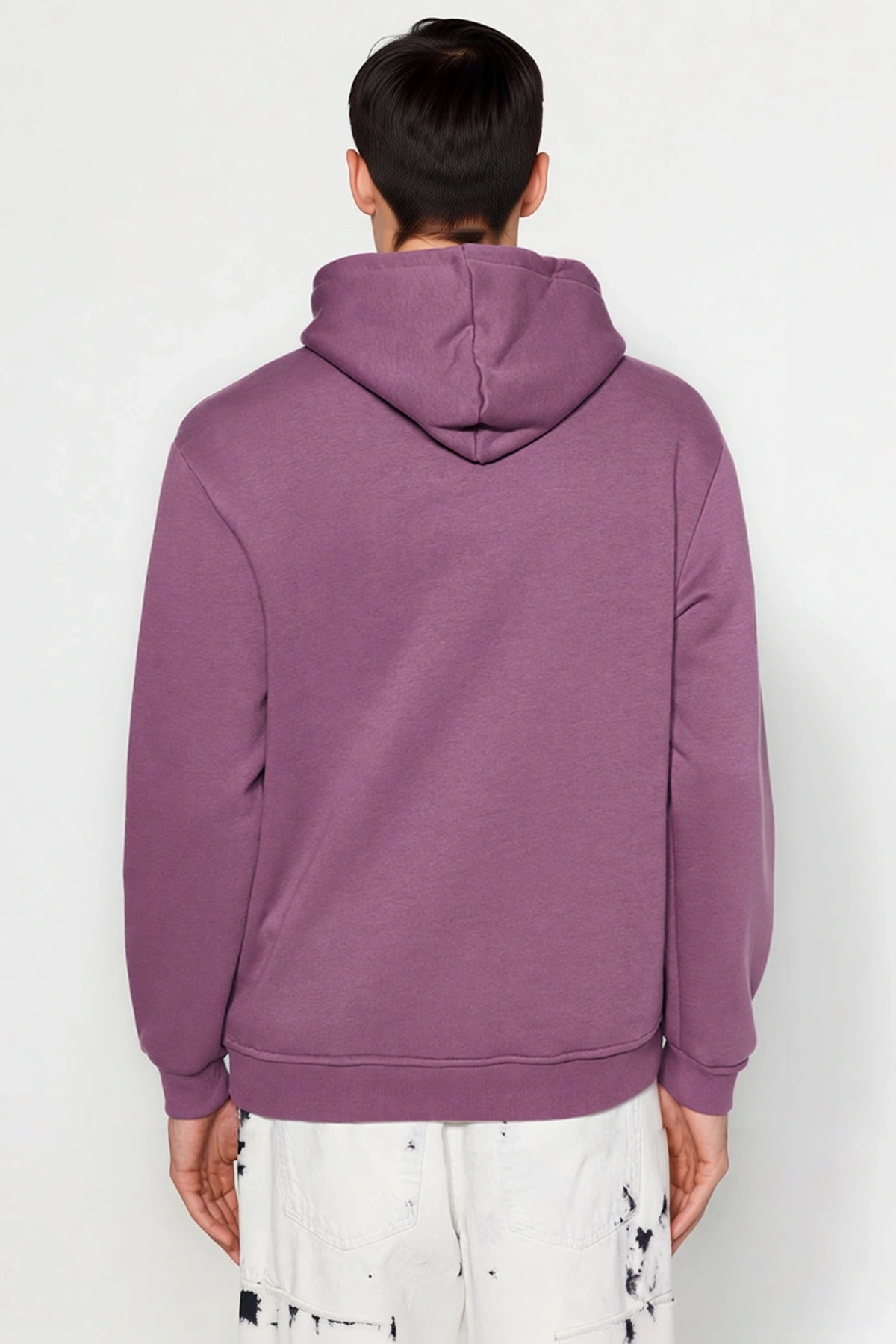Erkek Kapüşonlu Standart Kol Regular Kalıp Uzay Nakışlı Sweatshirt Fonksiyonel Dayanıklı Şık