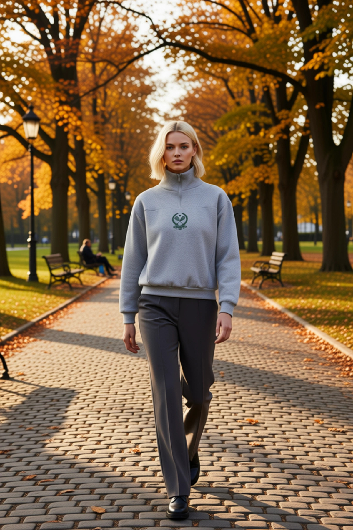 Kadın Dik Yaka Düşük Kol Fermuarlı Örme Sweatshirt Fonksiyonel Dayanıklı Kaliteli Konforlu
