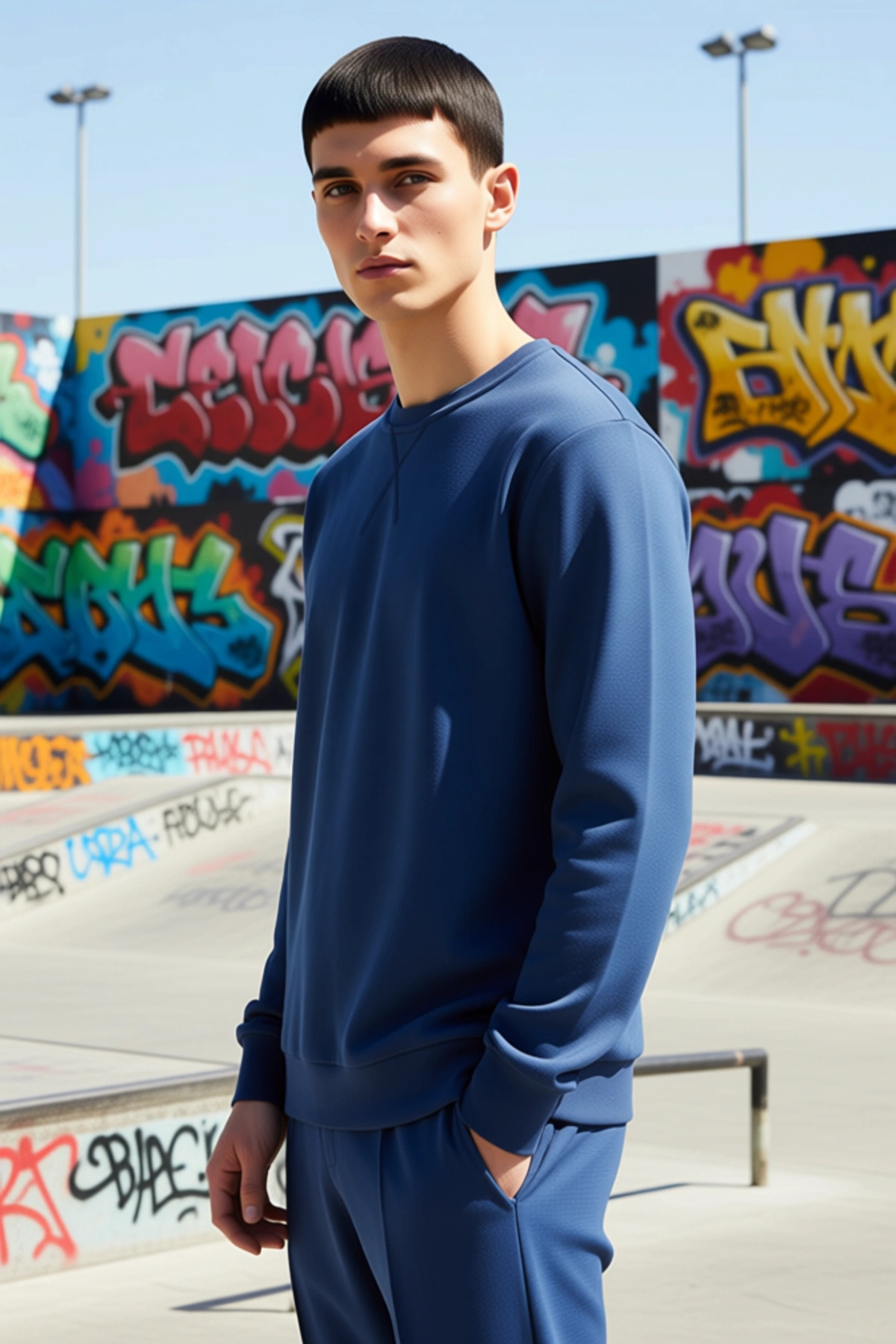 Erkek Düz Bisiklet Yaka Düşük Kol Uzun Kollu Sweatshirt Fonksiyonel Dayanıklı Kaliteli Şık