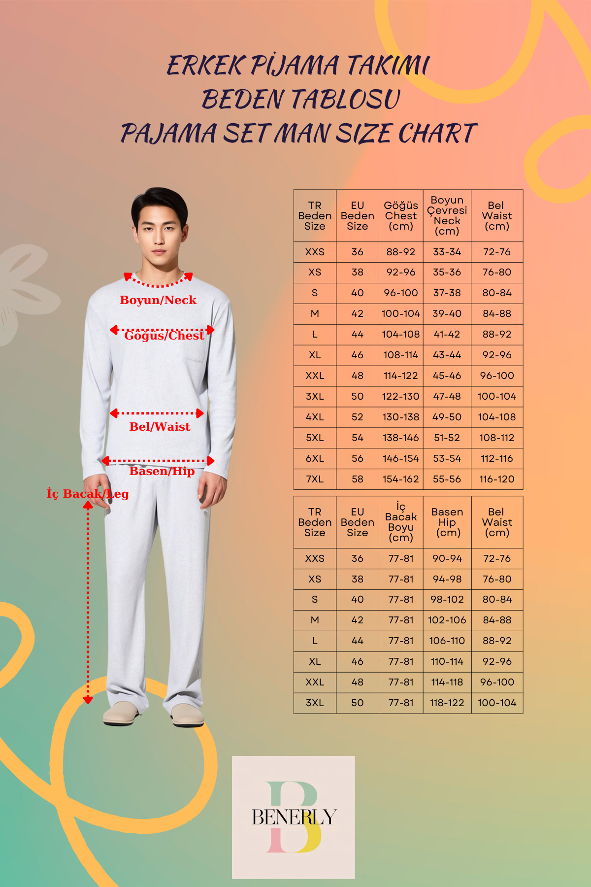 Erkek Bisiklet Yaka Standart Kol Çizgili Pijama Takımı Regular Kalıp Fonksiyonel Dayanıklı