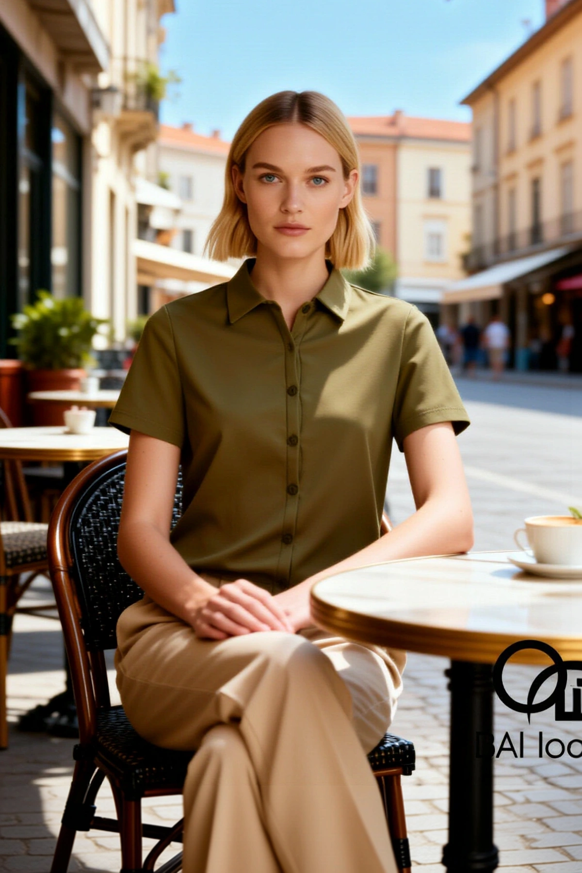 Kadın Bluz Crop Polo Yaka Kısa Kol Düğmeli Fitted Penye Süprem Örme Düz Fonksiyonel