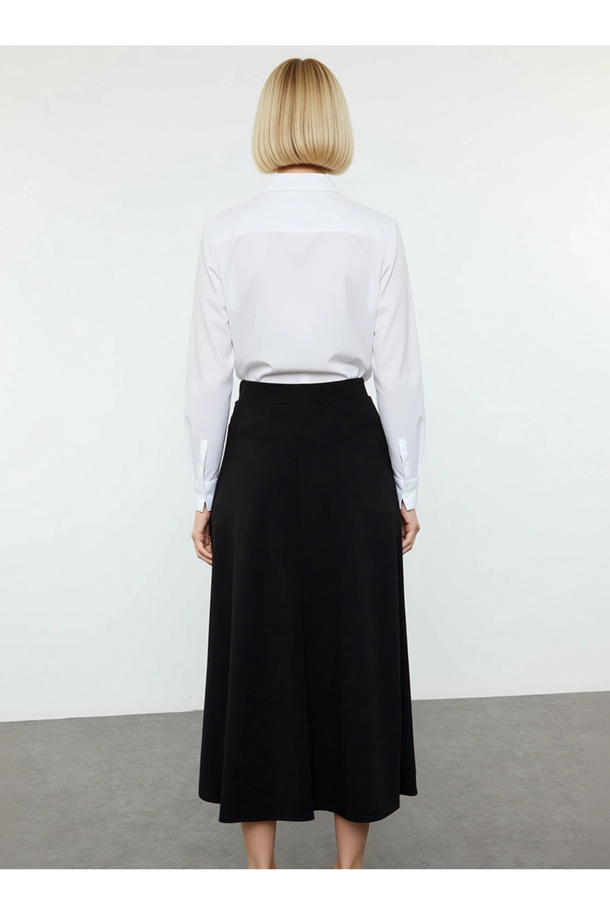 Kadın Düz Maxi Kloş Etek %96 Polyester %4 Elastan Fonksiyonel Dayanıklı Kaliteli Konforlu Şık