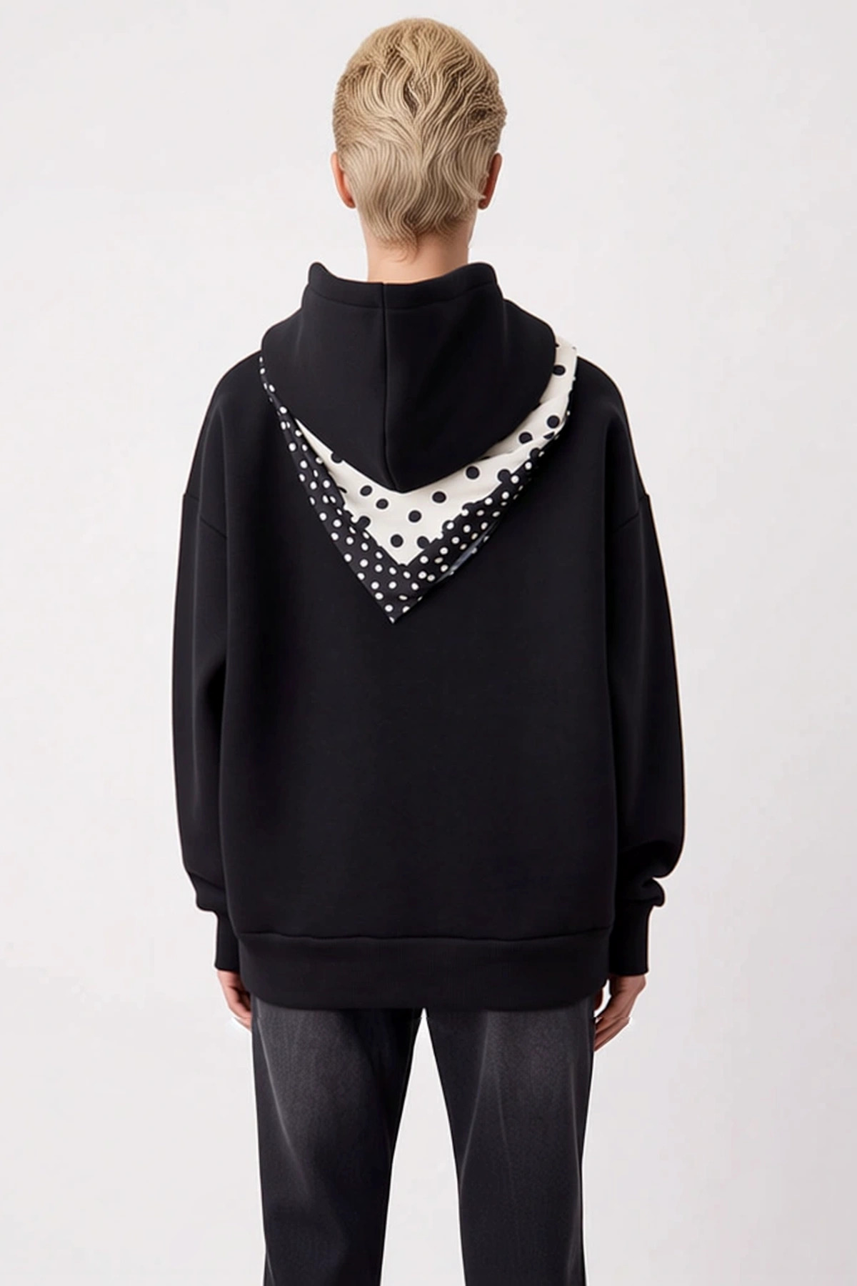 Kadın Oversize Fular Yaka Uzun Kollu Örme Sweatshirt Fonksiyonel Dayanıklı Kaliteli Modern