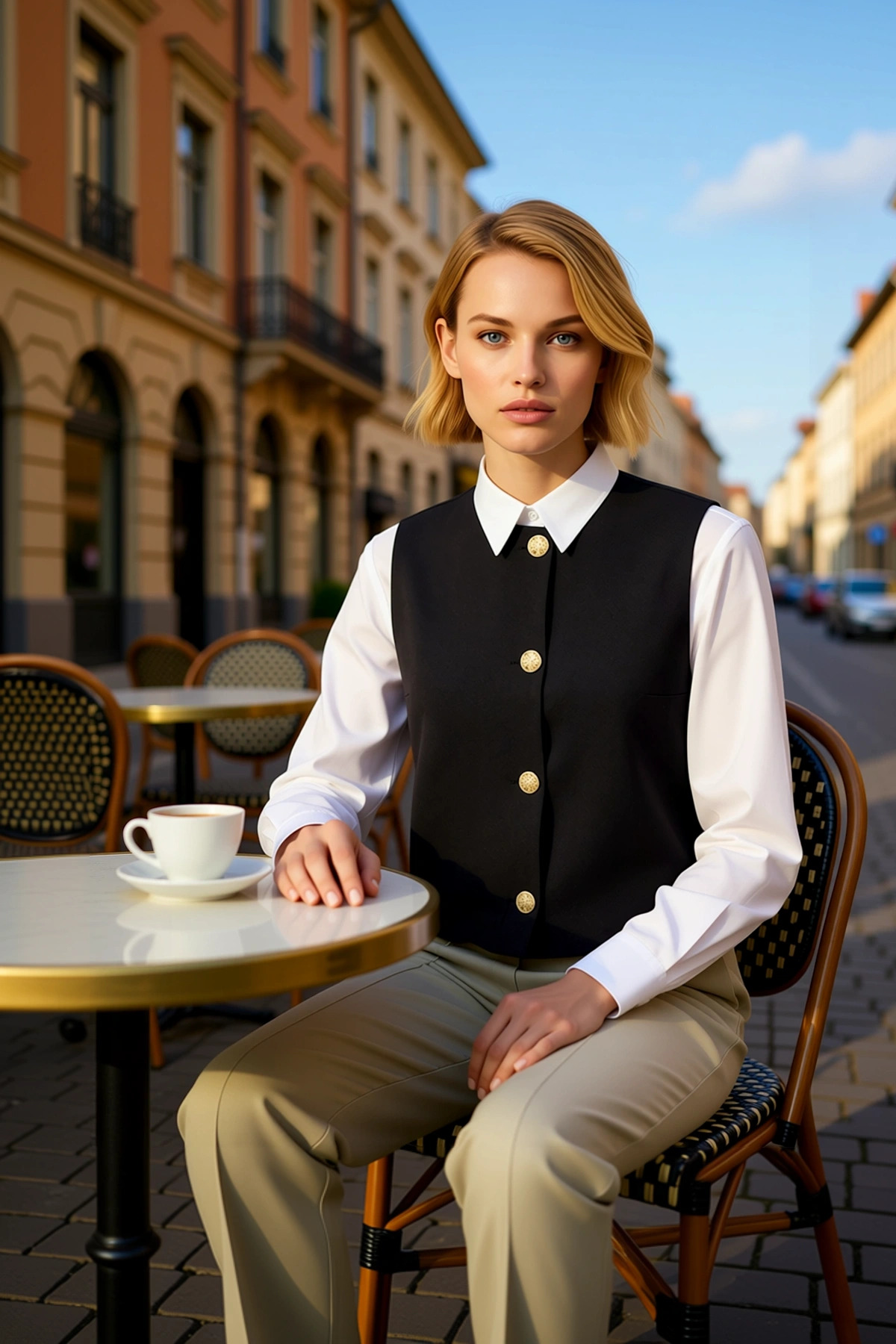 Kadın Bisiklet Yaka Kolsuz Dokuma Regular Kalıp Astarlı Düğmeli Yelek Üst Giyim İş ve Günlük