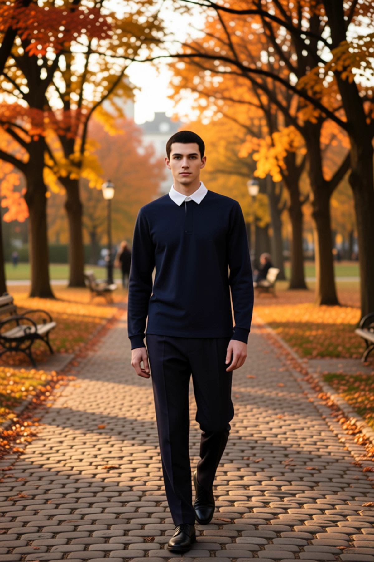 Erkek Polo Yaka Uzun Kol Oversize Kalıp Sweatshirt Fonksiyonel Dayanıklı Kaliteli Konforlu