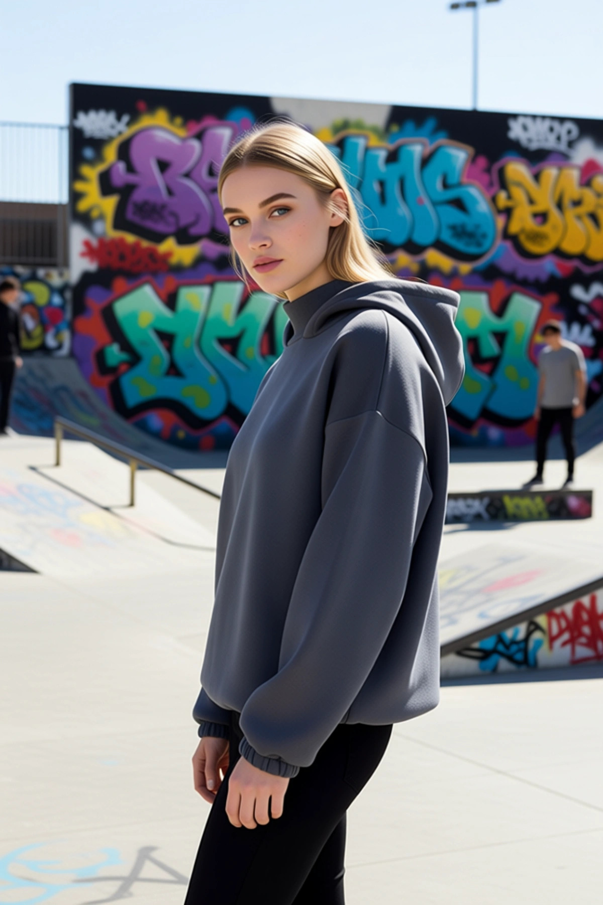 Kadın Kapüşonlu Düşük Kol Uzun Kollu Geniş Kalıp Sweatshirt Fonksiyonel Dayanıklı Kaliteli
