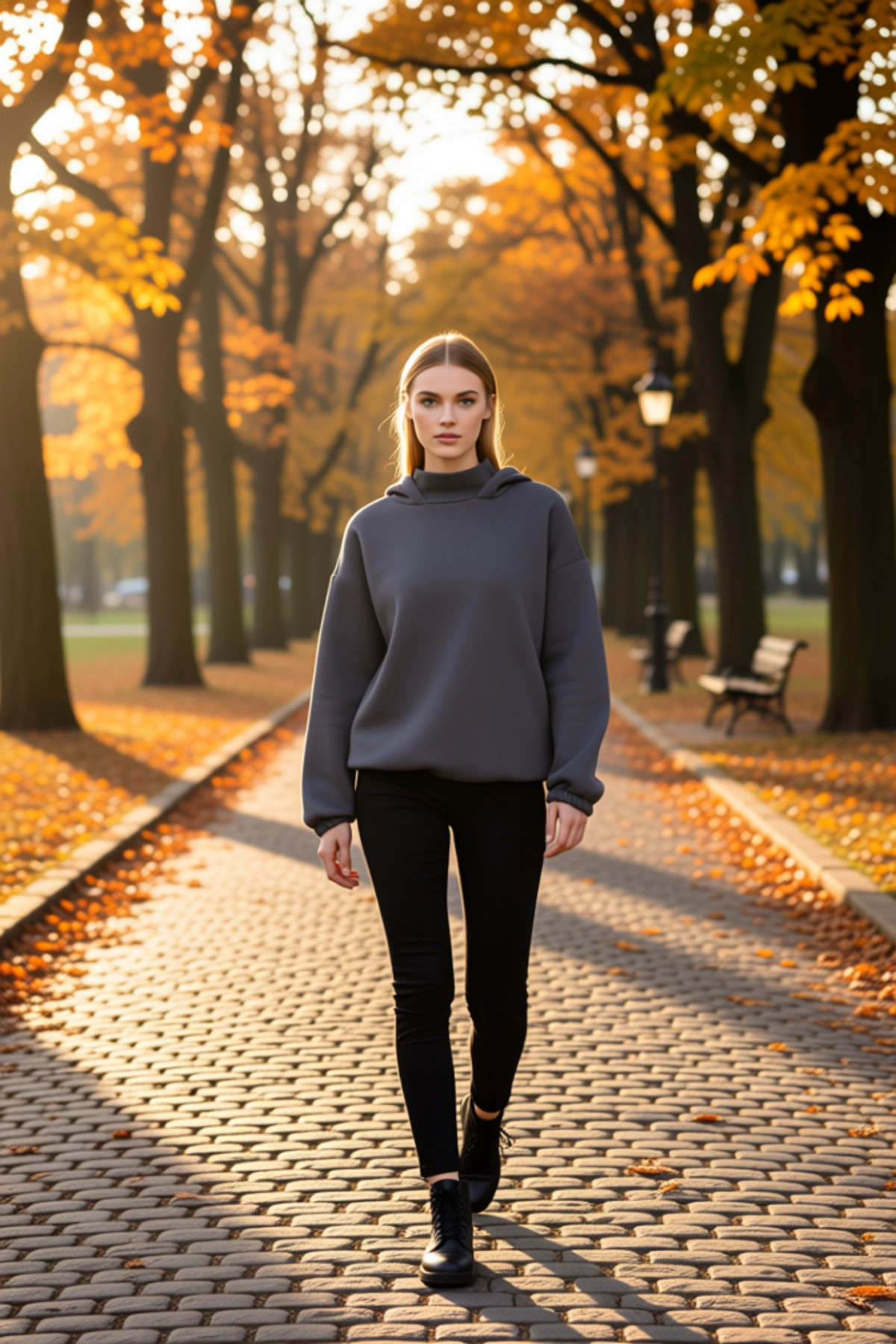 Kadın Kapüşonlu Düşük Kol Uzun Kollu Geniş Kalıp Sweatshirt Fonksiyonel Dayanıklı Kaliteli