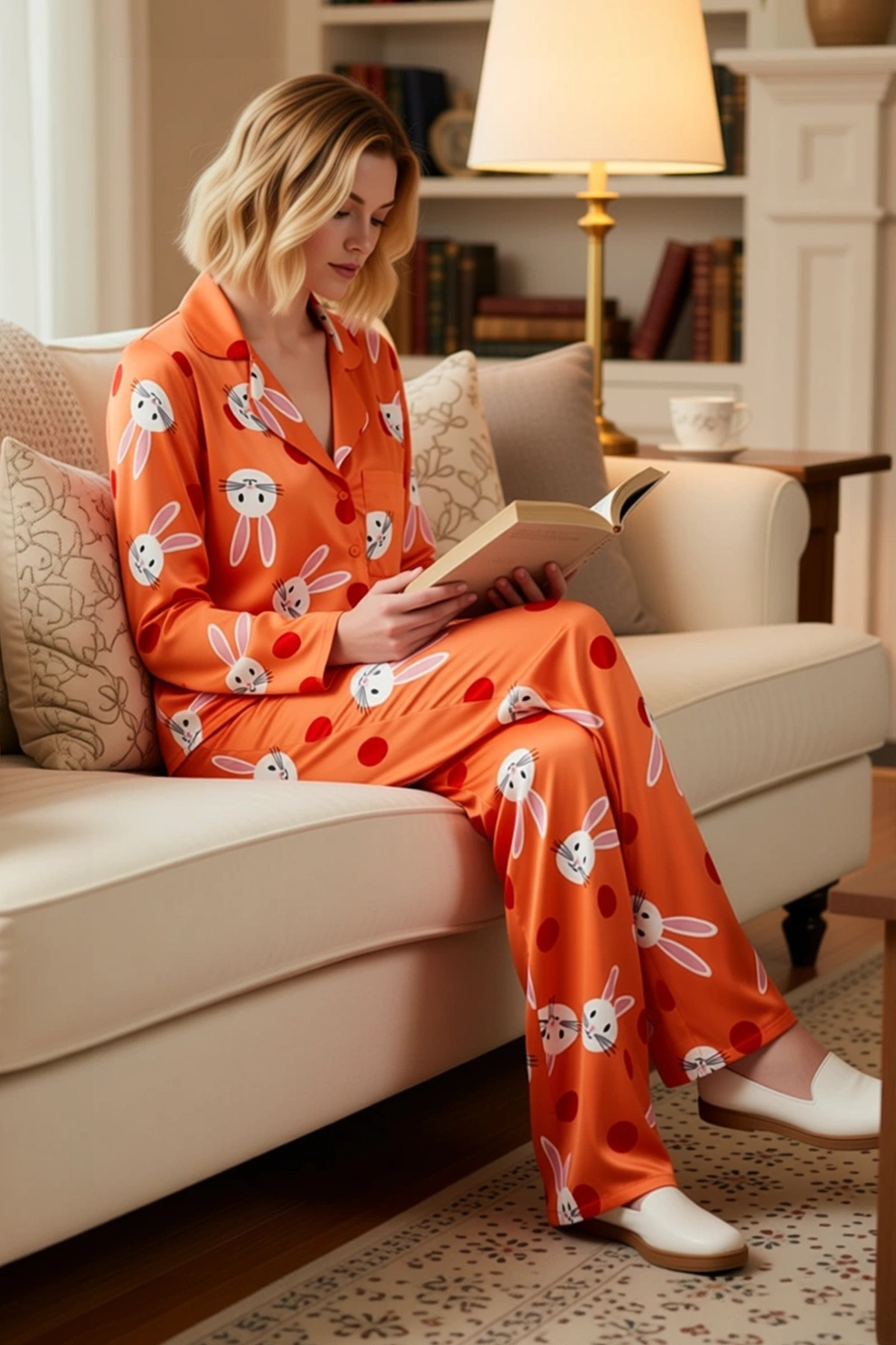 Kadın Gömlek Yaka Standart Kol Regular Kalıp Pijama Takımı Fonksiyonel Estetik