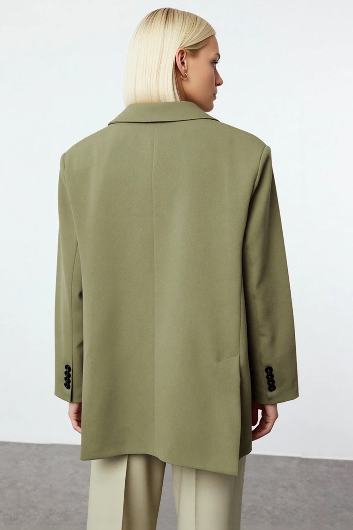 Kadın Ceket Yaka Uzun Kol Oversize Kalıp Dokuma Blazer Fonksiyonel Dayanıklı Kaliteli Spor
