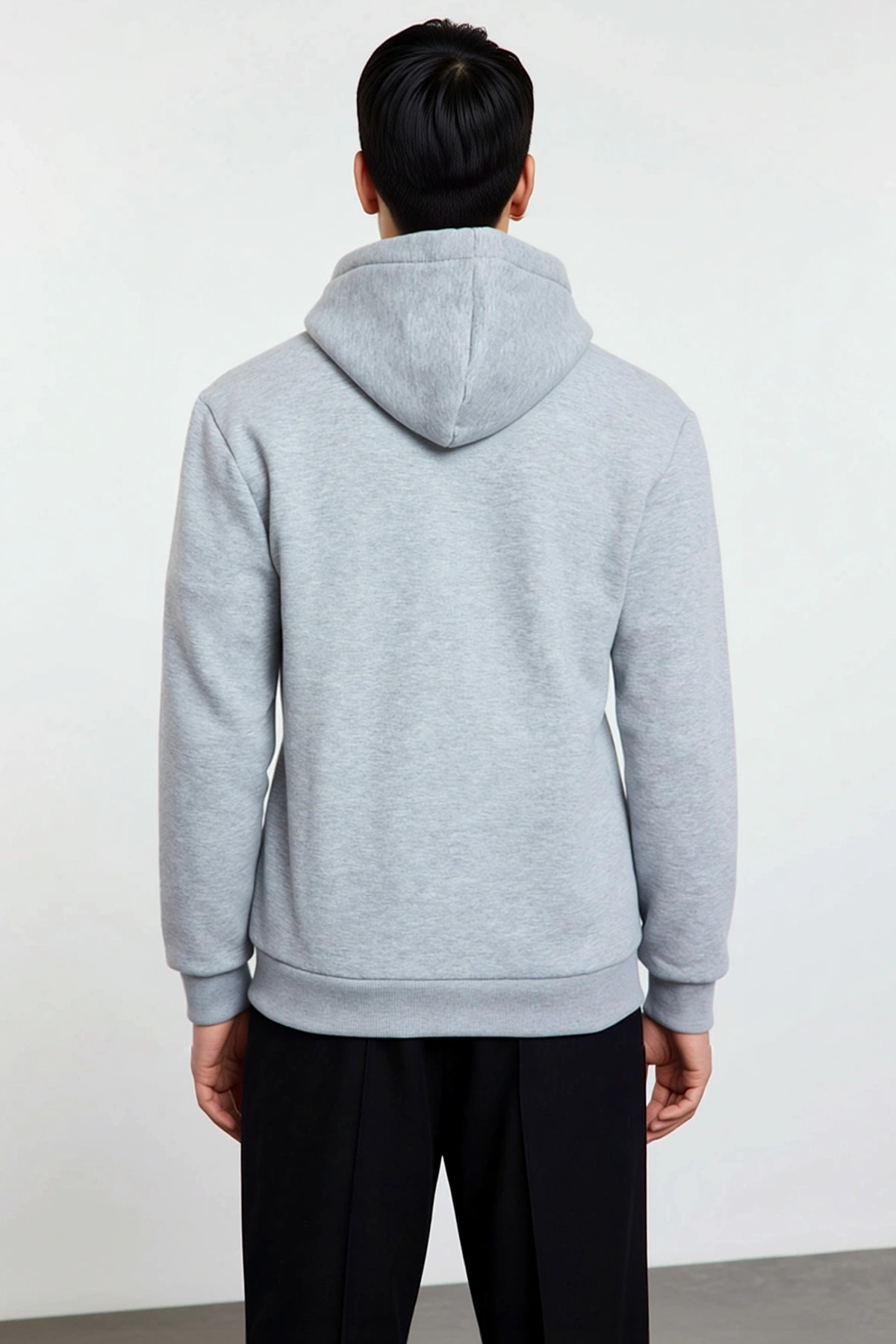 Erkek Kapüşonlu Standart Kol Fermuarlı Regular Fit Sweatshirt Fonksiyonel Dayanıklı Modern