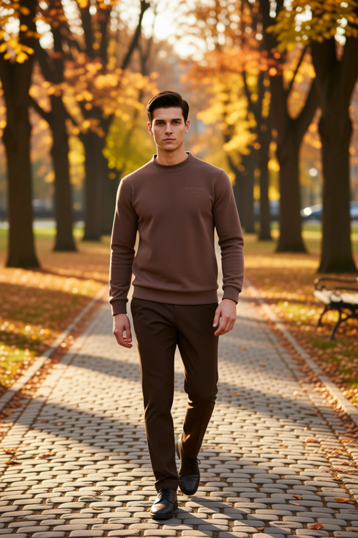 Erkek Bisiklet Yaka Standart Kol Regular Kalıp Polar Sweatshirt Fonksiyonel Dayanıklı Spor