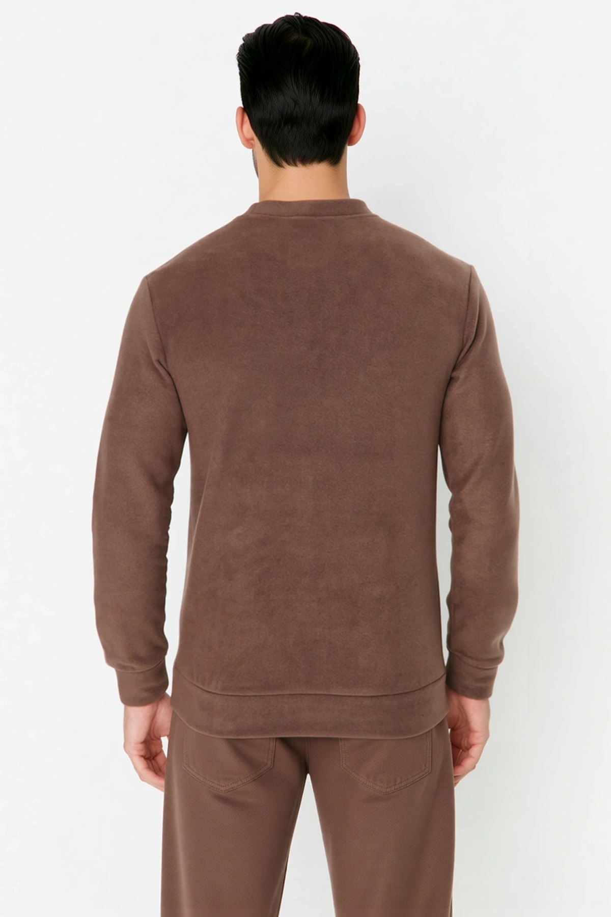 Erkek Bisiklet Yaka Standart Kol Regular Kalıp Polar Sweatshirt Fonksiyonel Dayanıklı Spor