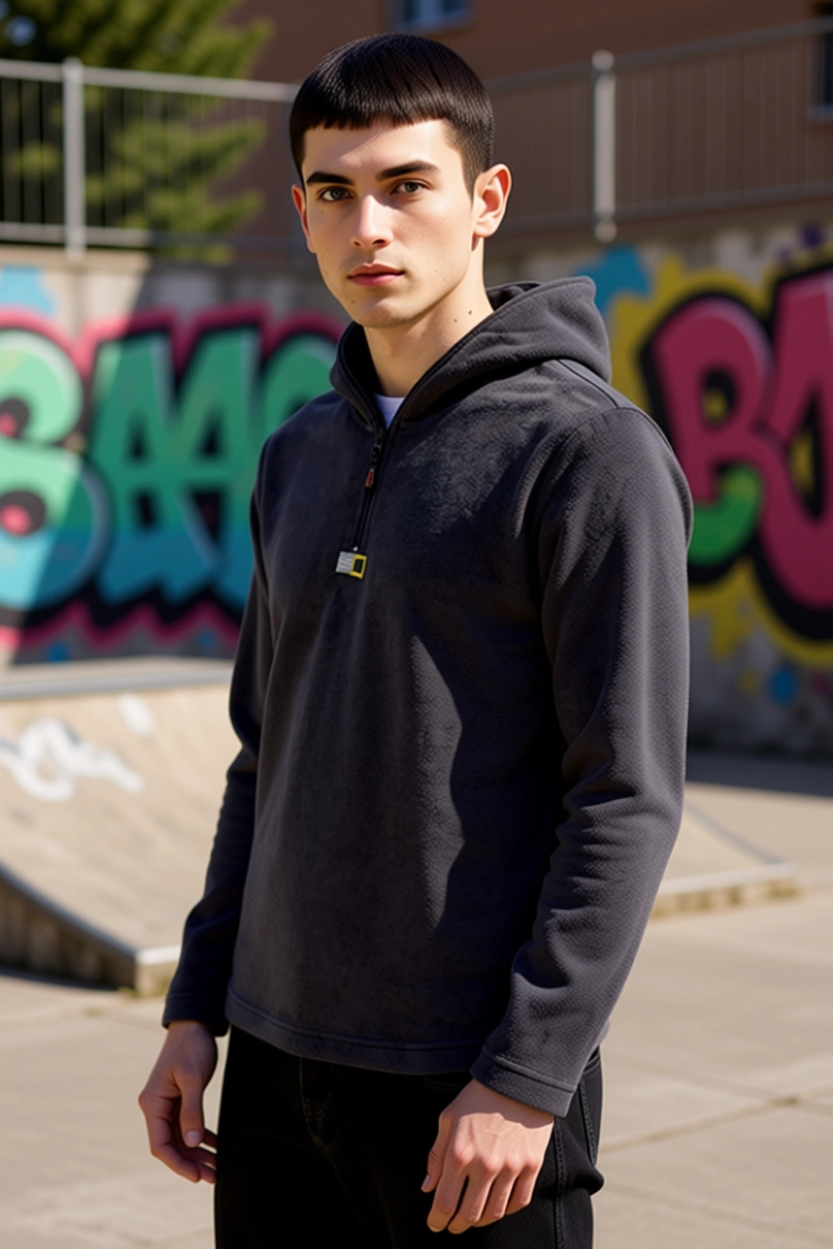 Erkek Kapüşonlu Standart Kol Polar Fermuarlı Sweatshirt Fonksiyonel Dayanıklı Kaliteli Şık