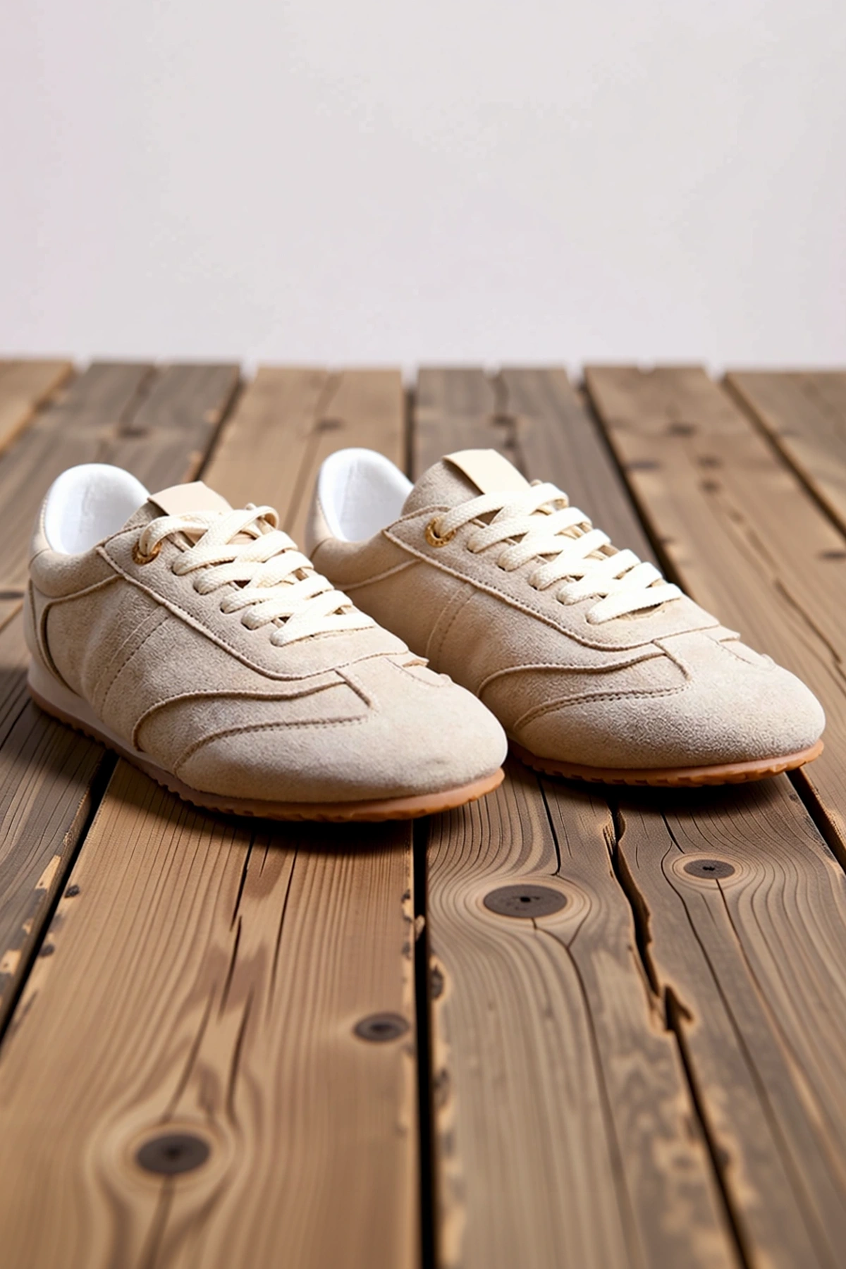 Kadın Nubuk Deri Bağcıklı Sneaker Kısa Topuklu Rahat Günlük Spor Ayakkabı Modern Şık Konforlu Zarif