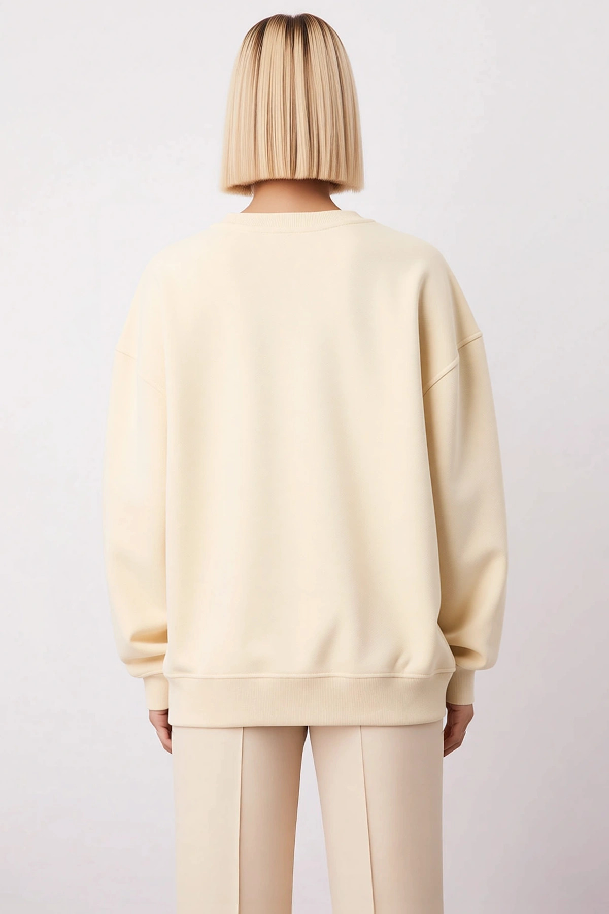 Kadın Bisiklet Yaka Düşük Kol Uzun Kollu Örme Sweatshirt Fonksiyonel Dayanıklı Kaliteli Şık