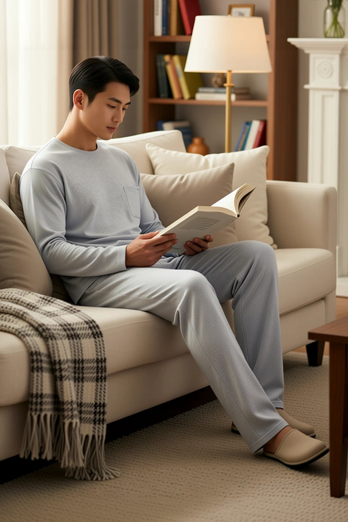 Erkek Bisiklet Yaka Standart Kol Uzun Kollu Regular Fit Örme Pijama Takımı Fonksiyonel Şık