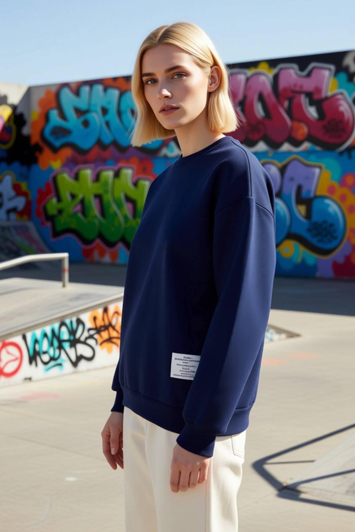 Kadın Bisiklet Yaka Düşük Kol Uzun Kollu Regular Kalıp Örme Sweatshirt Fonksiyonel Estetik
