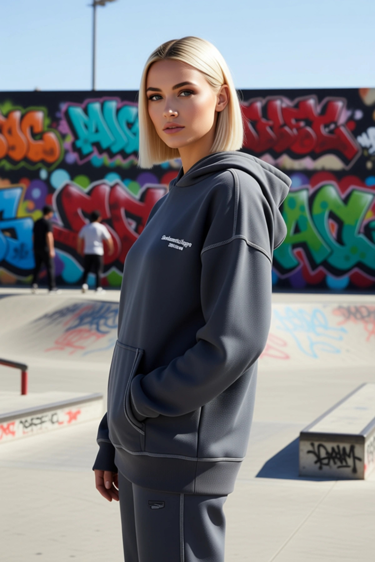 Kadın Kapüşonlu Düşük Kol Uzun Kollu Oversize Kalıp %100 Pamuk Sweatshirt Fonksiyonel Spor