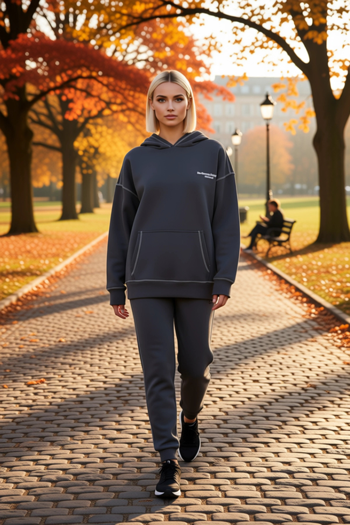 Kadın Kapüşonlu Düşük Kol Uzun Kollu Oversize Kalıp %100 Pamuk Sweatshirt Fonksiyonel Spor