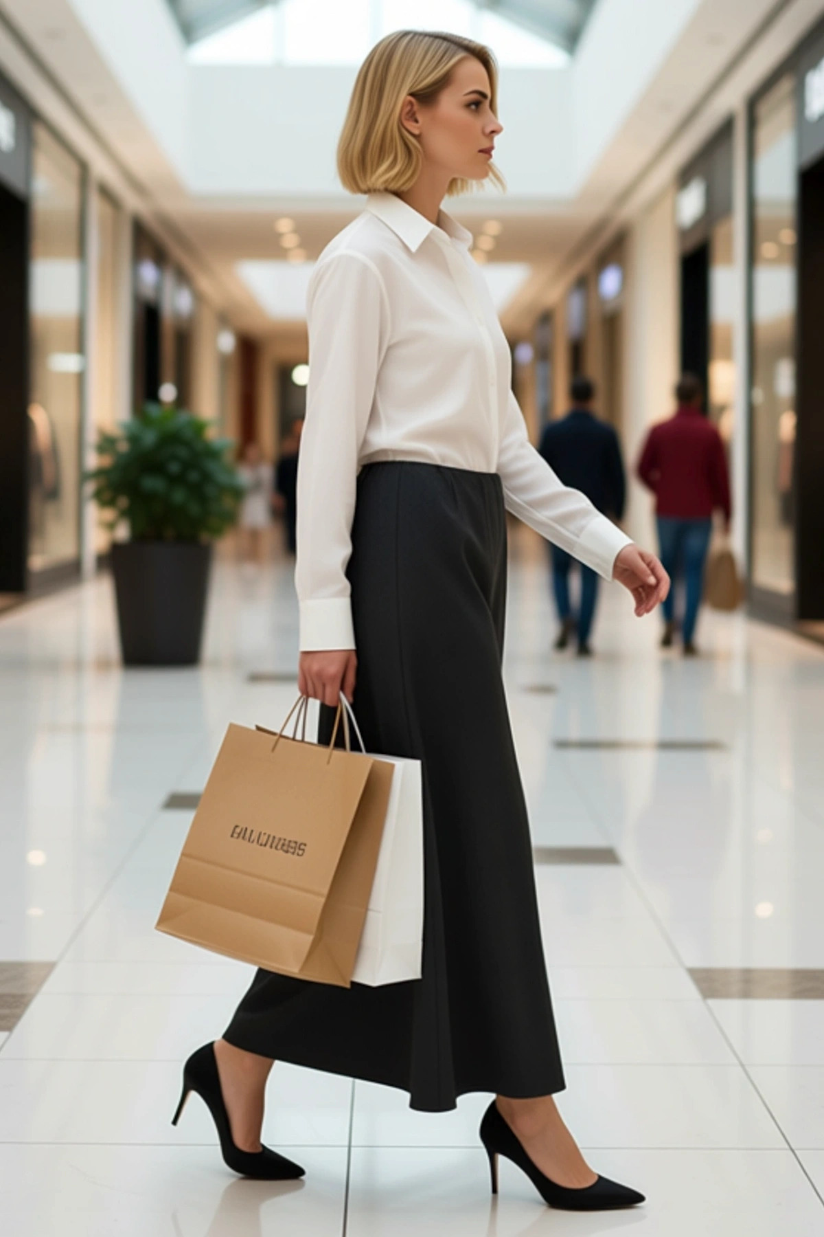Kadın Maxi Etek Düz Desen Büzgülü Bel %100 Polyester Fonksiyonel Dayanıklı Kaliteli Modern