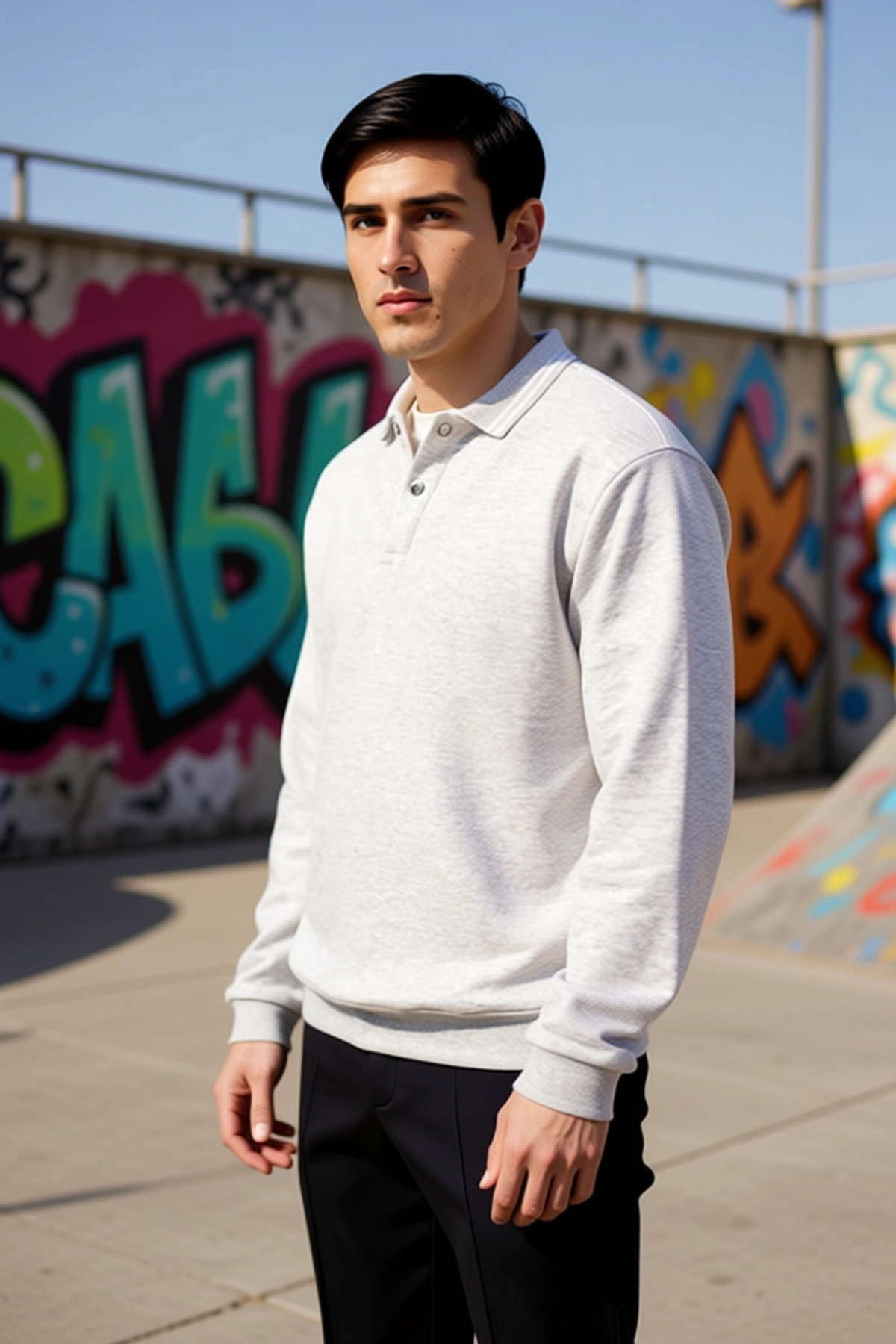 Erkek Polo Yaka Standart Kol Regular Kalıp Örme Sweatshirt Fonksiyonel Dayanıklı Kaliteli Şık