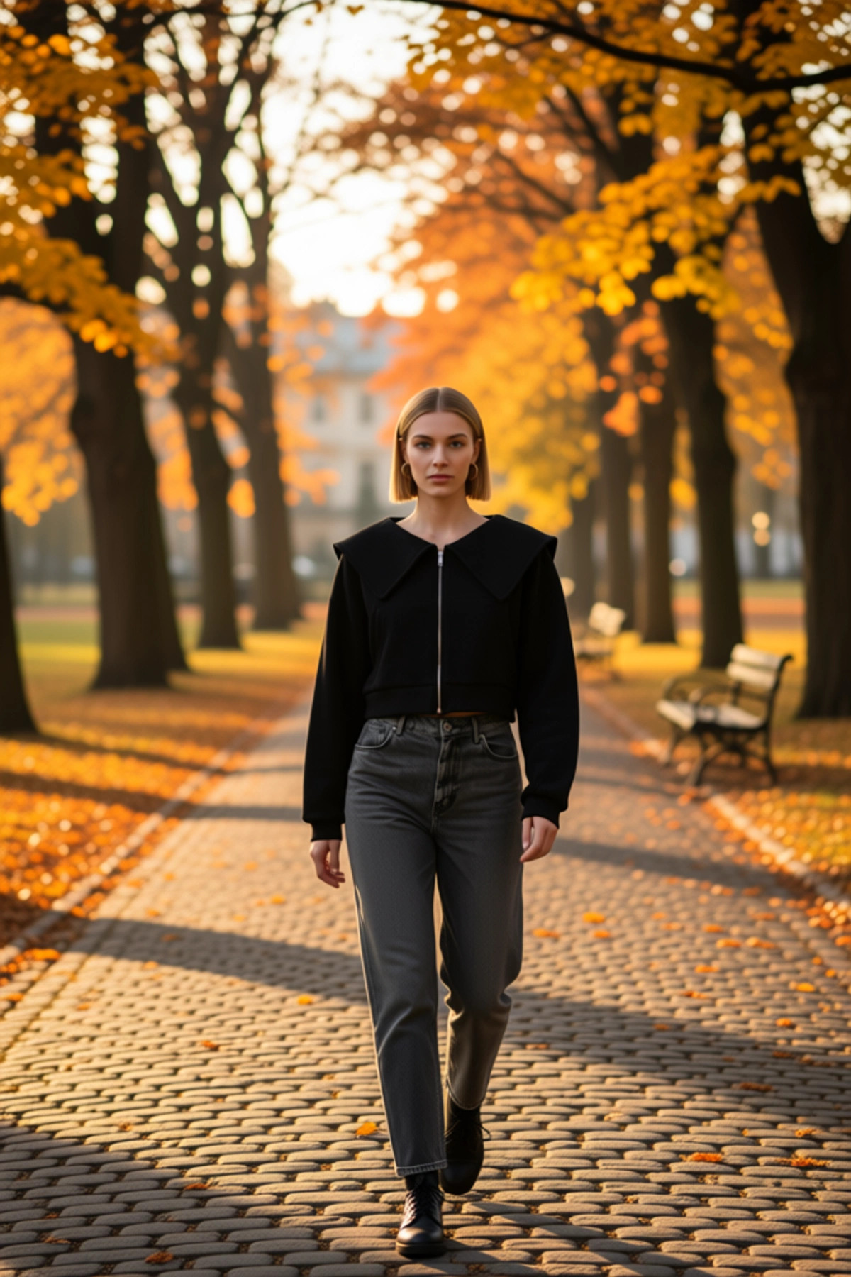 Kadın Polo Yaka Düşük Kol Fermuarlı Örme Sweatshirt %100 Pamuk Fonksiyonel Dayanıklı Rahat