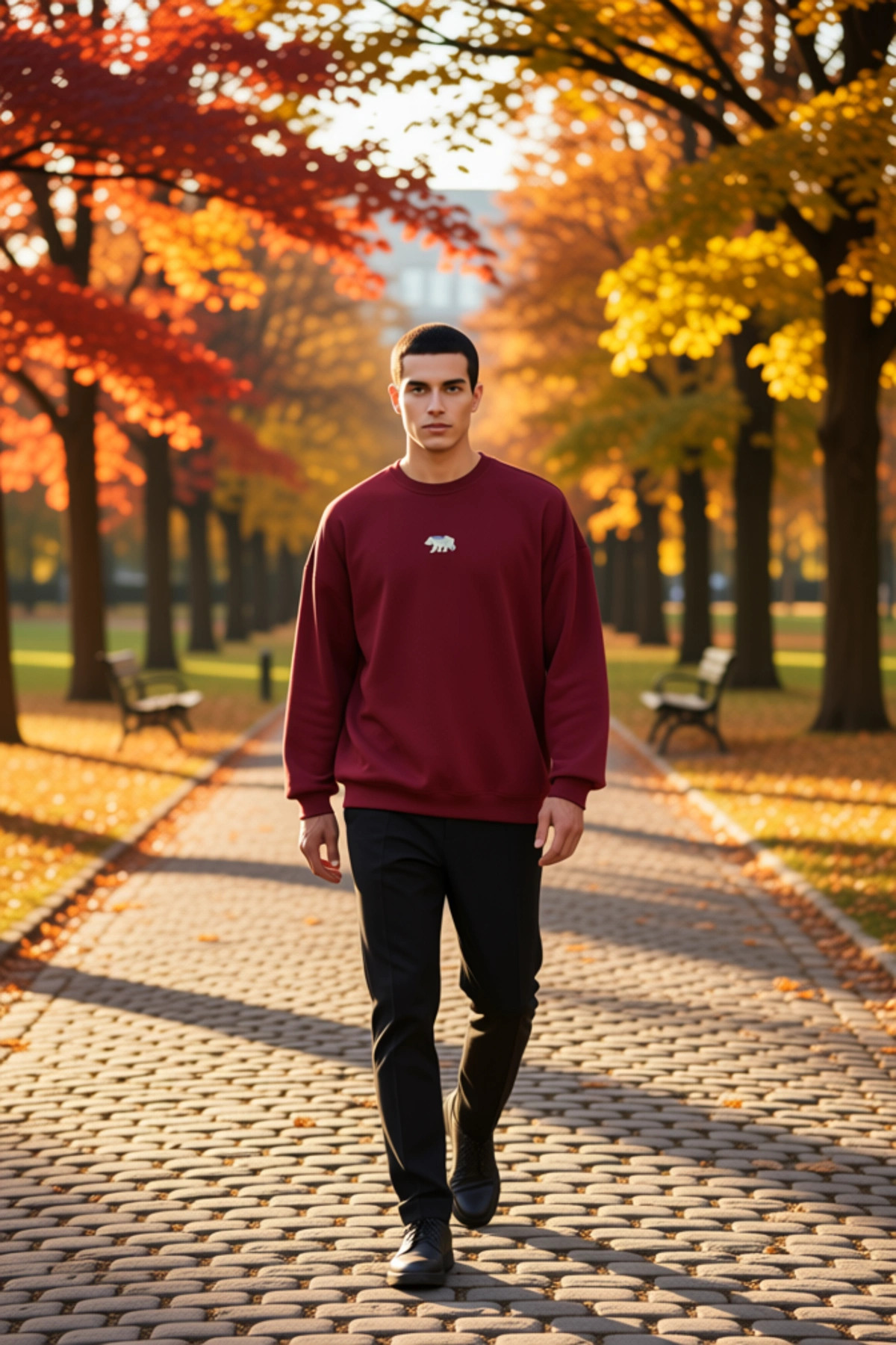 Erkek Bisiklet Yaka Standart Kol Oversize Fit Sweatshirt Fonksiyonel Dayanıklı Kaliteli Şık