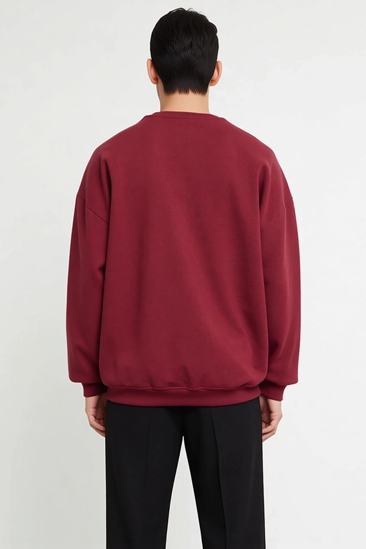 Erkek Bisiklet Yaka Standart Kol Oversize Fit Sweatshirt Fonksiyonel Dayanıklı Kaliteli Şık