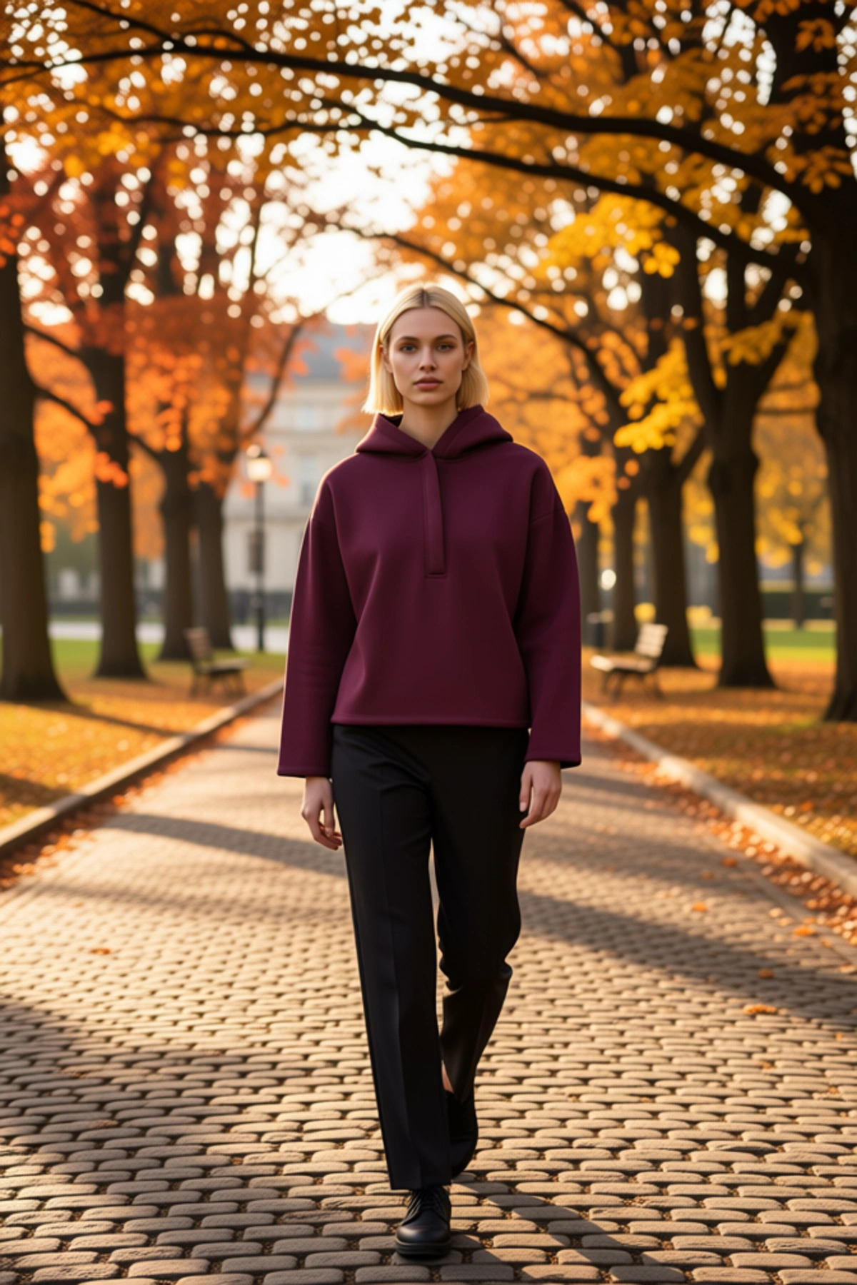 Kadın Kapüşonlu Düşük Kol Oversize Örme Sweatshirt Fonksiyonel Dayanıklı Kaliteli Konforlu