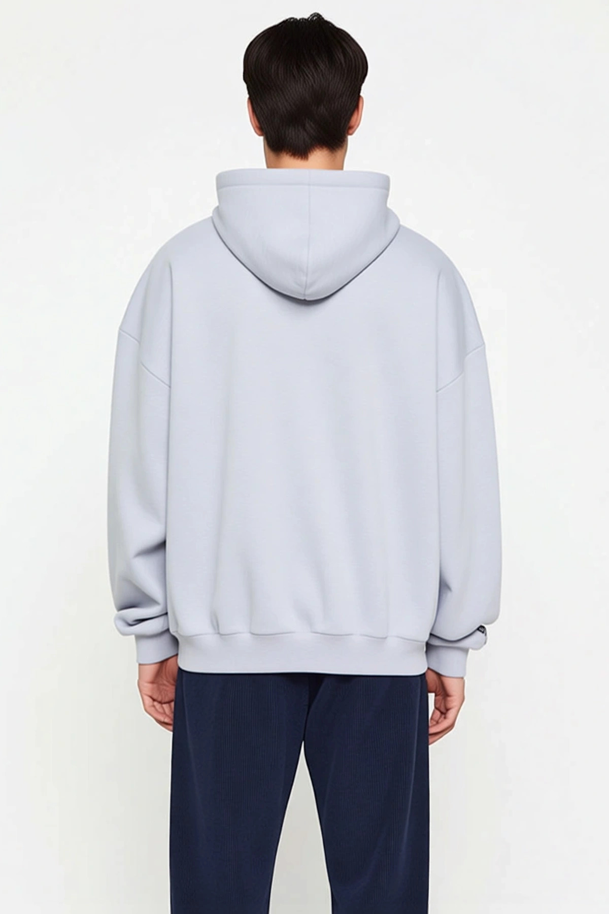 Erkek Kapüşonlu Standart Kol Oversize Kalıp Slogan Desenli Sweatshirt Fonksiyonel Kaliteli