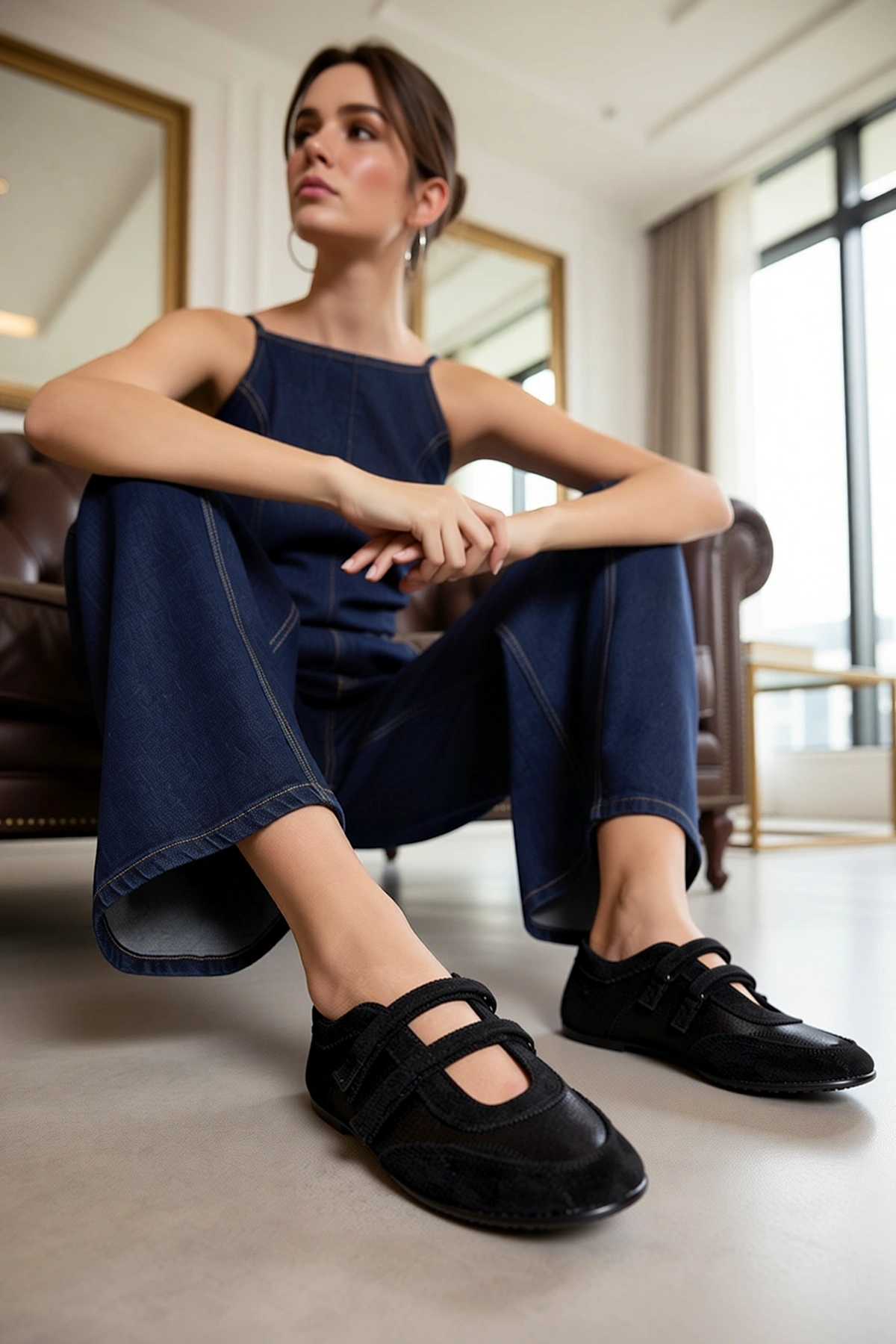 Kadın Cırt Bant Kapalı Ayakkabı Konforlu Günlük Spor Sneaker Düz Topuk Rahat Kesim Modern Şık Zarif