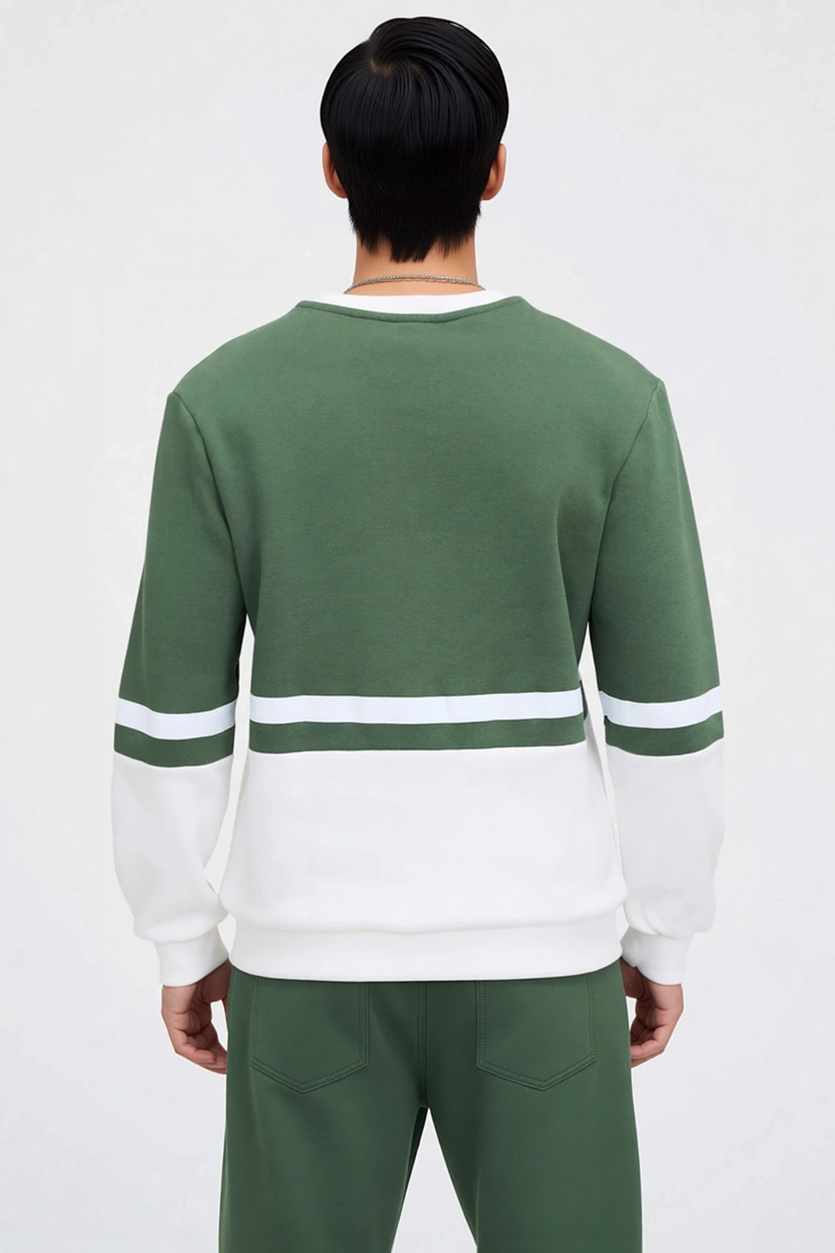 Erkek Bisiklet Yaka Standart Kol Panelli Sweatshirt %61 Pamuk %39 Polyester Fonksiyonel Şık