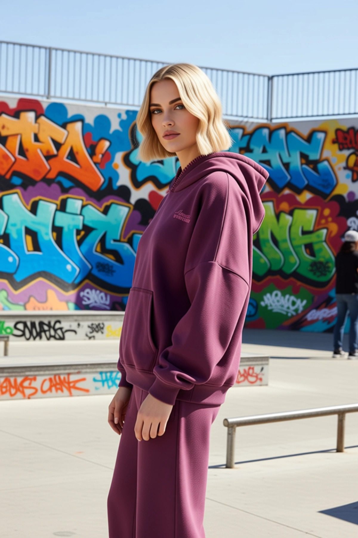 Kadın Kapüşonlu Düşük Kol Örme Sweatshirt Fonksiyonel Dayanıklı Kaliteli Konforlu Estetik Şık