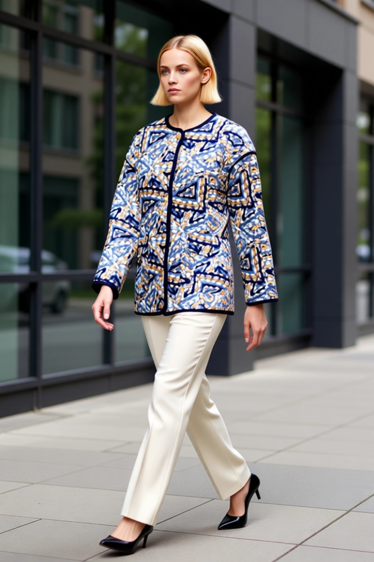 Alternative view of Kadın Bisiklet Yaka Düşük Kol Uzun Kol Kapitone Ceket Fonksiyonel Dayanıklı Kaliteli Rahat