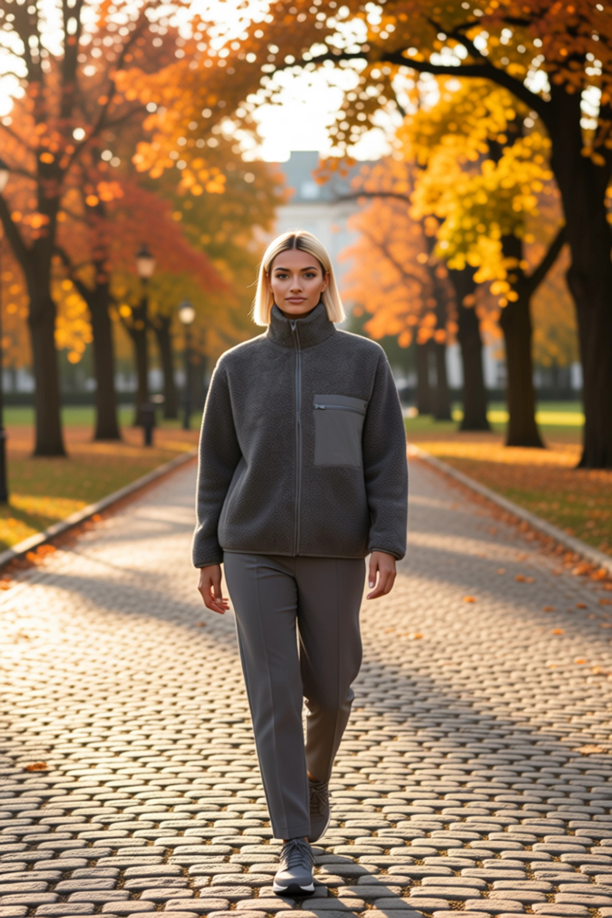 Kadın Dik Yaka Düşük Kol Tam Fermuarlı Peluş Sweatshirt Fonksiyonel Dayanıklı Kaliteli Şık