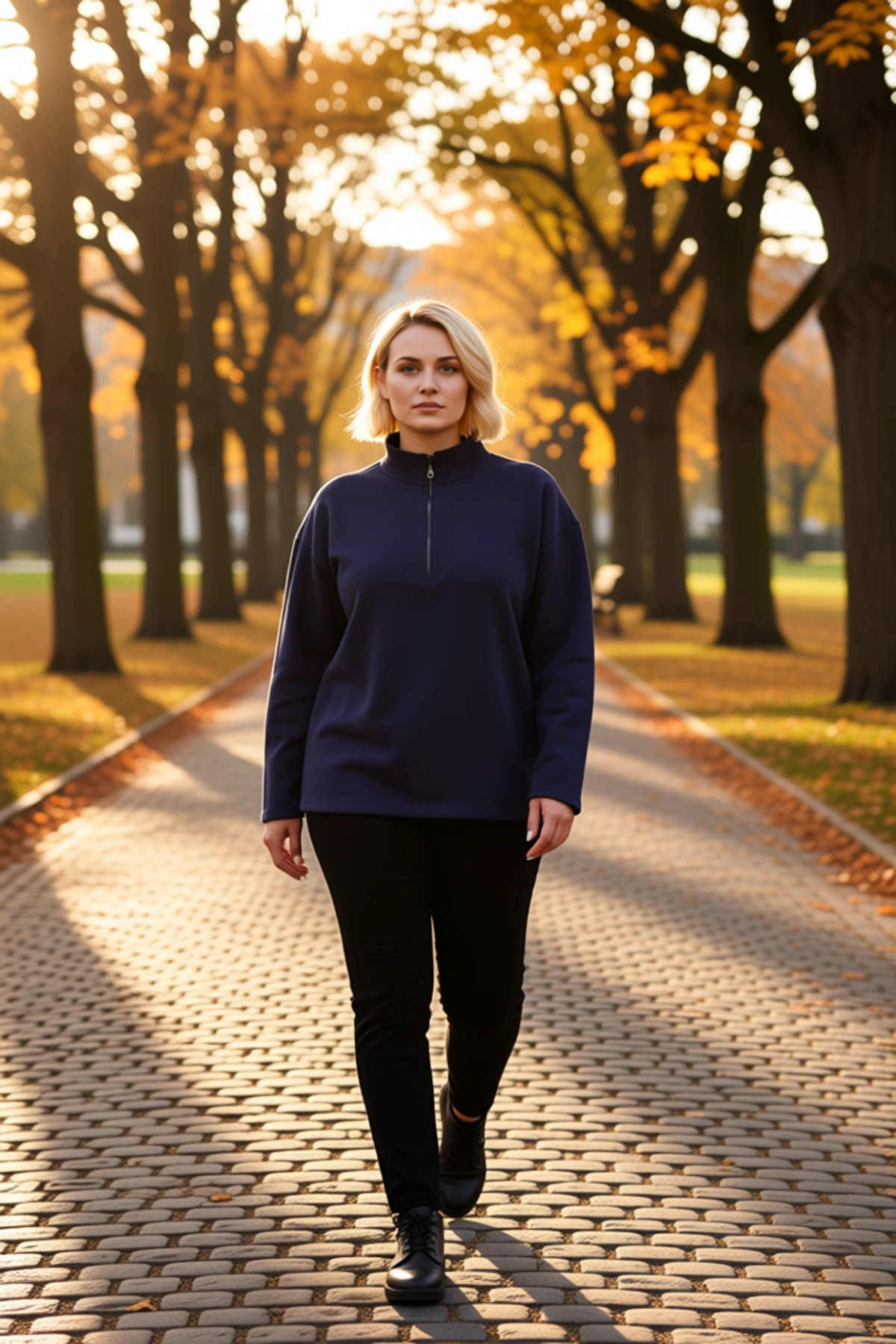 Kadın Dik Yaka Fermuarlı Düşük Kol Regular Kalıp Örme Sweatshirt Fonksiyonel Dayanıklı Şık