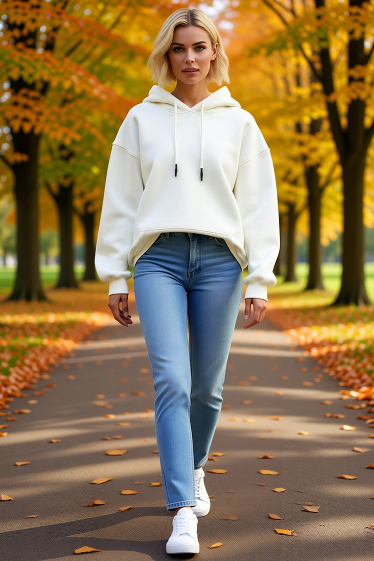 Kadın Kapşonlu Üç İplik Penye Basic Sweatshirt Kordonlu Kanguru Cepli Düşük Omuz Oversize Uzun Boy