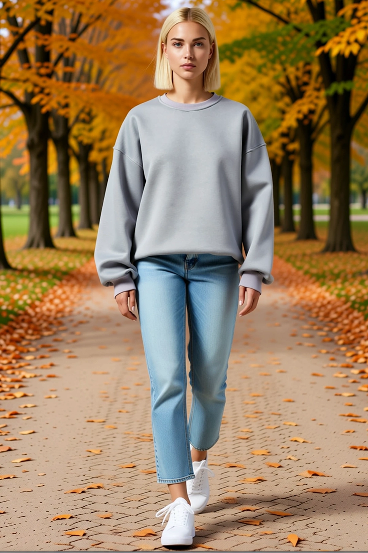 Kadın Kışlık Bisiklet Yaka Üç İplik Basic Oversize Sweatshirt Düşük Omuzlu Ribanalı Rahat Kesim