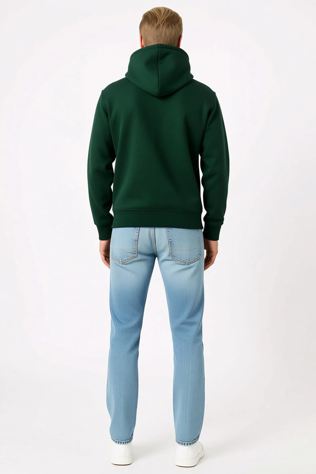 Erkek Üç İplik Kapüşonlu Kanguru Cepli Sweatshirt Hoodie Ribanalı Manşet Etek Ucu Sezonluk Rahat