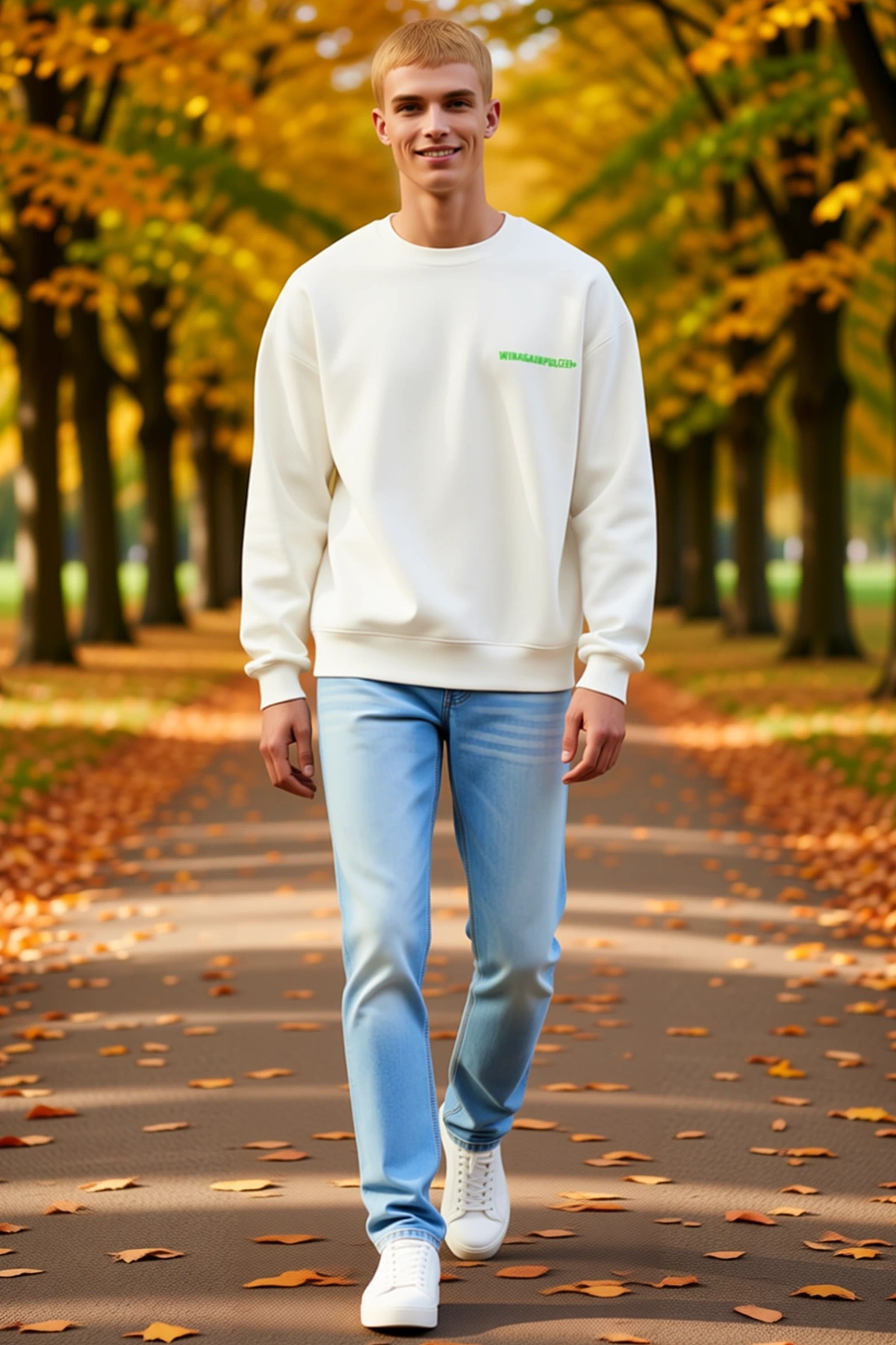 Erkek Oversize Sweatshirt Ön ve Sırt Baskılı Üç İplik İçi Pamuklu Kumaş Ribanalı Kalıbı Rahat Kışlık
