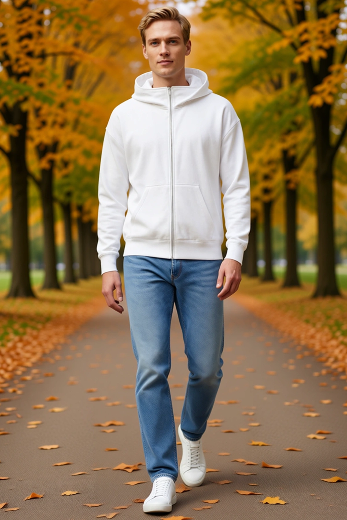 Erkek Çift Kapşonlu Tam Fermuarlı Kanguru Cepli Ninja Samuray Hoodie Sweatshirt Geniş Kalıp Günlük