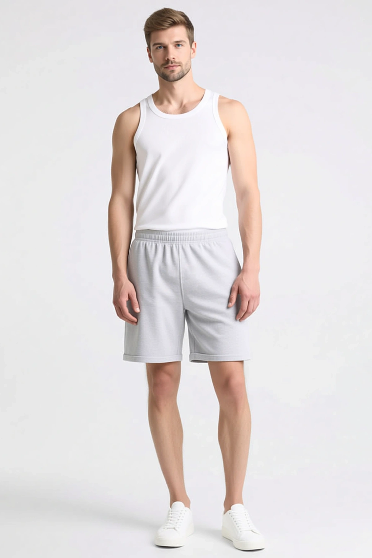 Erkek Fitilli Sıfır Yaka Slim Fit Arka Baskılı Spor Atlet Kolsuz Rahat Günlük Antrenman Kullanımı