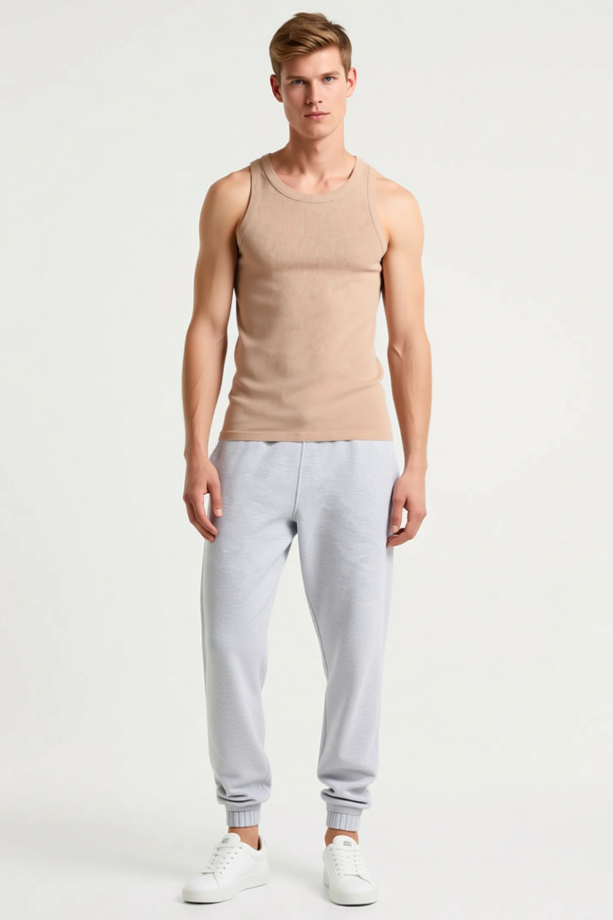 Erkek Fitilli Atlet Sıfır Yaka Slim Fit Arka Akrep Baskılı Spor Kolsuz Modern Günlük Rahat Antrenman