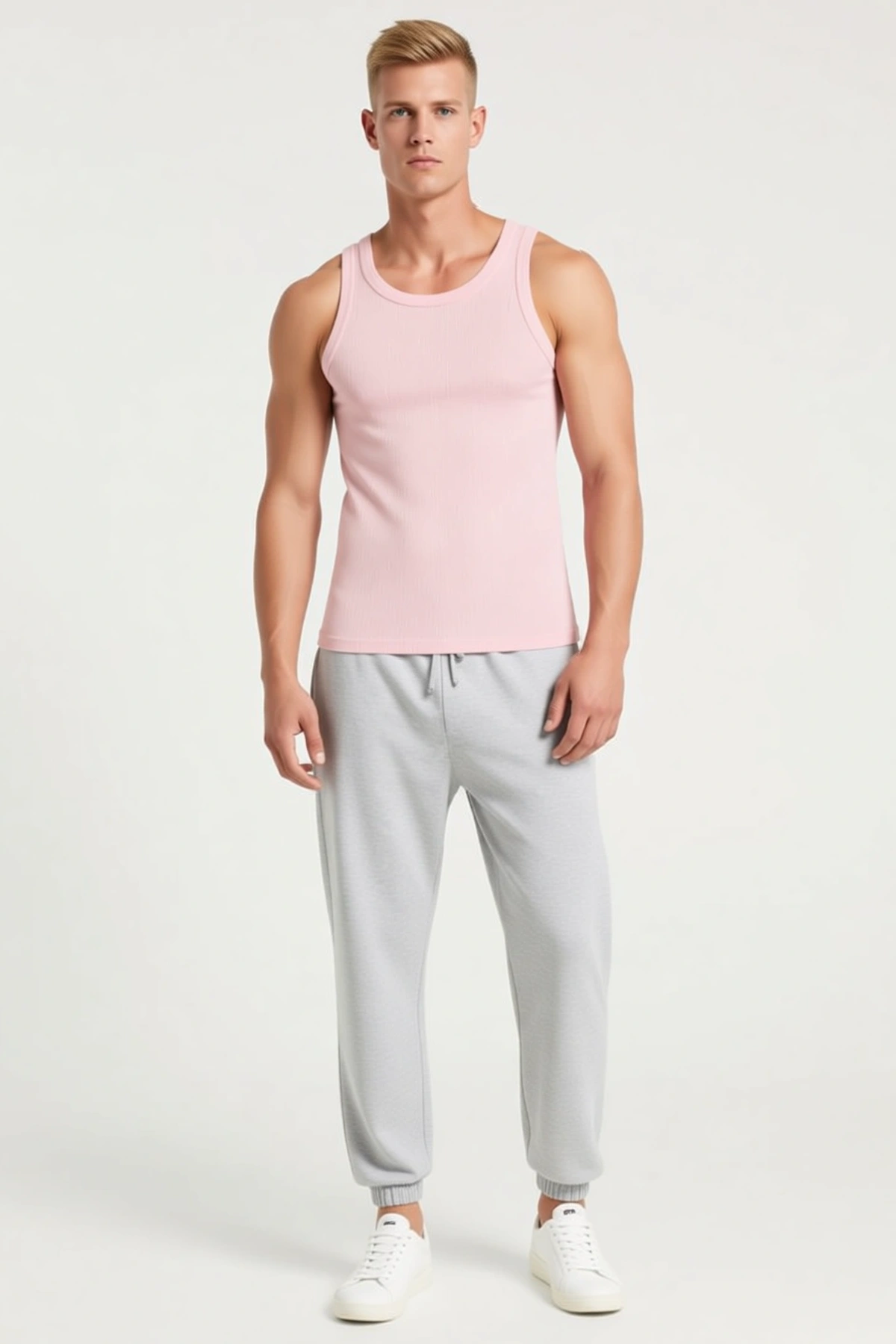 Erkek Sıfır Yaka Slim Fit Fitilli Spor Atlet Arka Yüzü Akrep Baskılı Kolsuz Günlük Rahat Kullanım