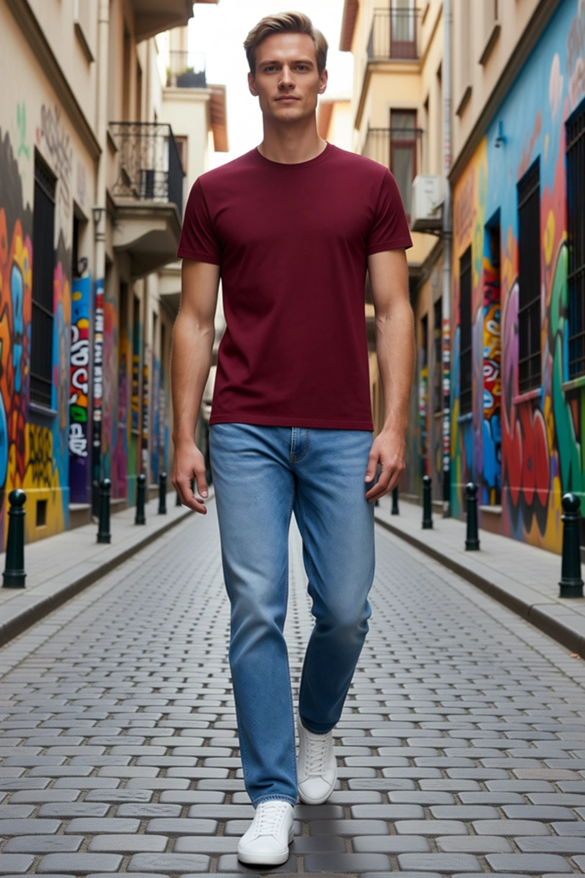 Erkek Basic Body Tişört Bisiklet Yaka Slim Fit Likralı Dar Kesim Günlük Kısa Kollu Sezonluk Rahat