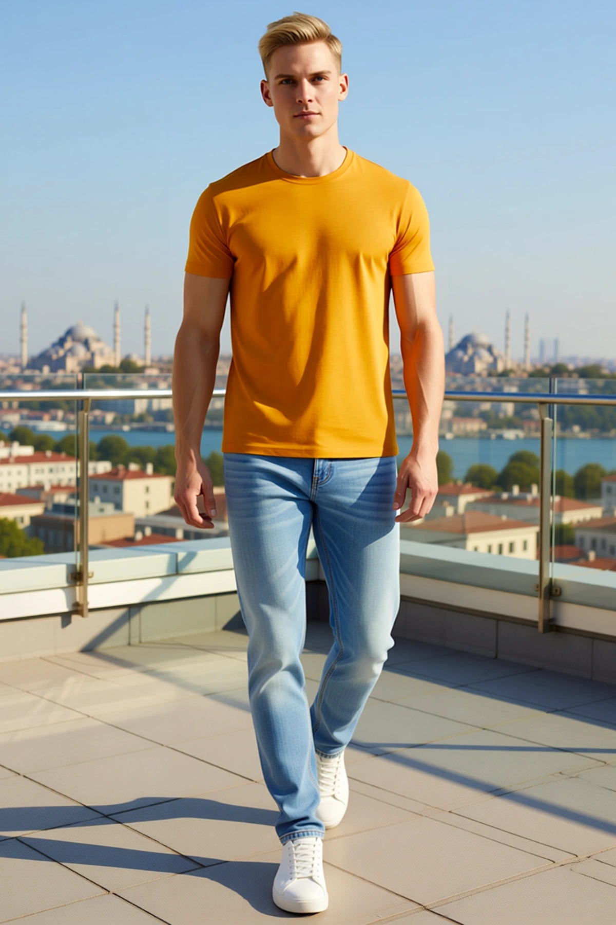 Erkek Bisiklet Yaka Slim Fit Tişört Dar Kesim Likralı Günlük Basic Body Kısa Kollu Rahat Giyim Sade