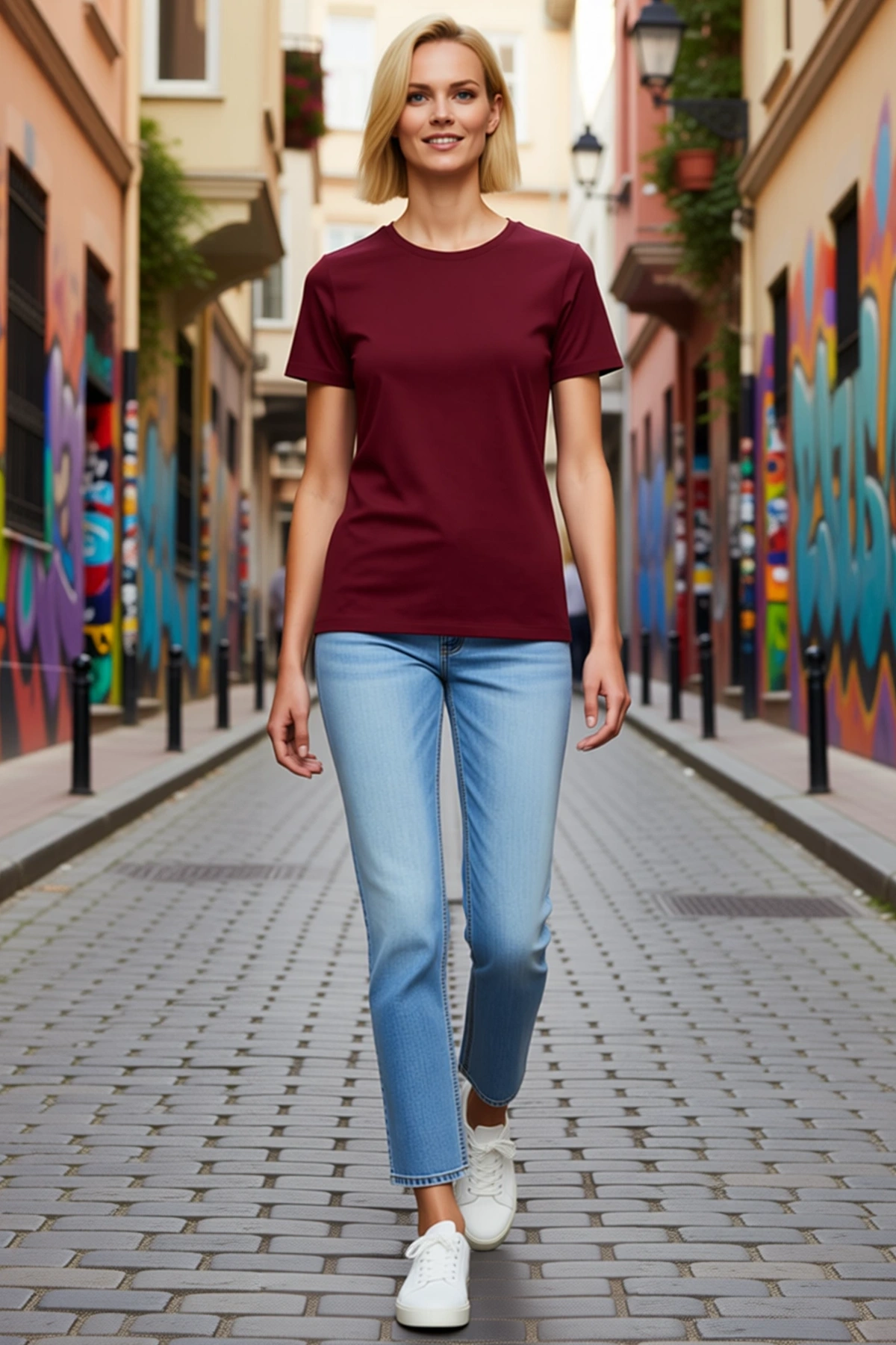 Bisiklet Yaka Slim Fit Likralı Kadın Tişört Kısa Kollu Günlük Rahat Body Kesim Düz Giyim