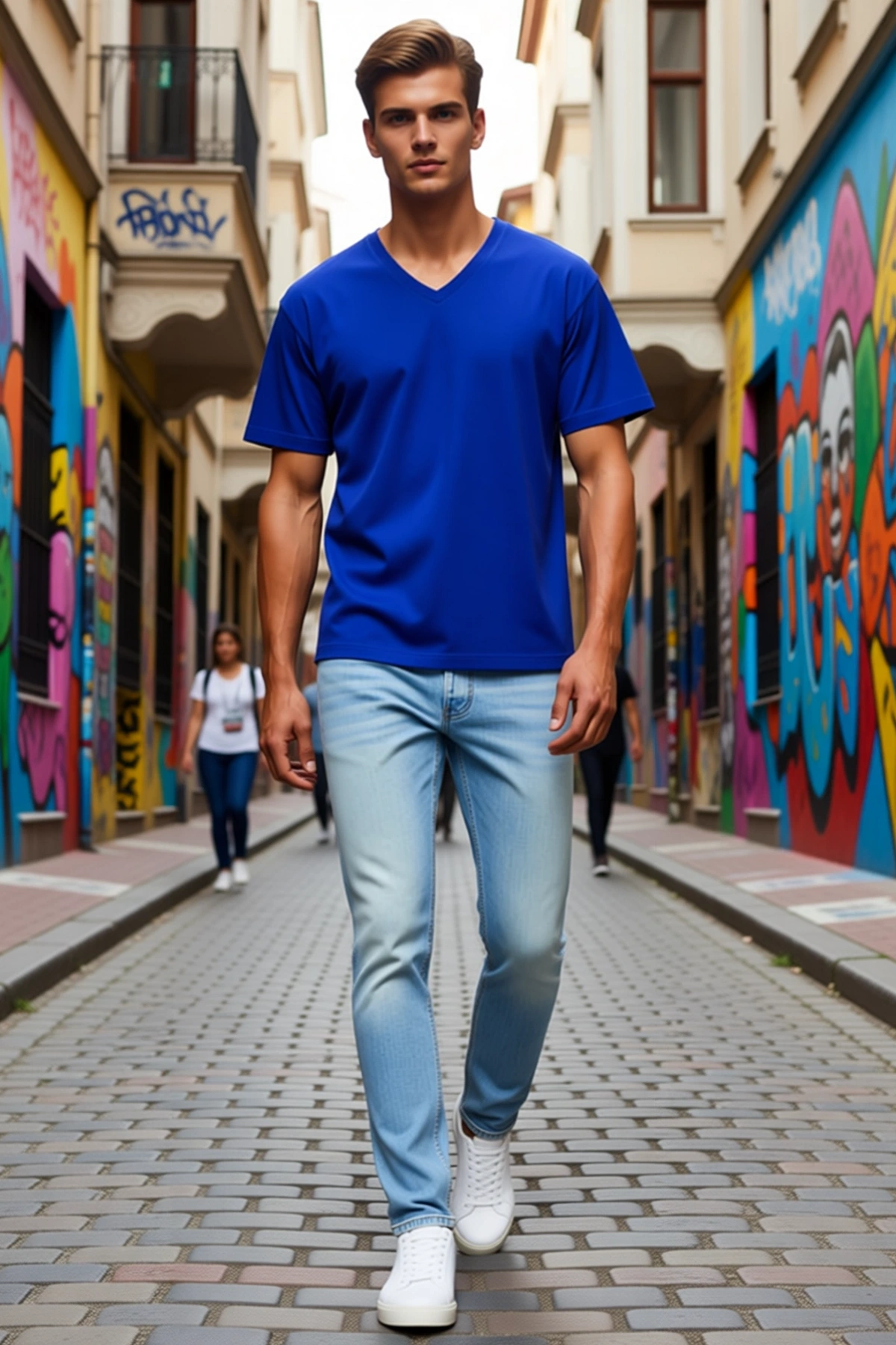 Erkek Regular Fit V Yaka Basic Kısa Kollu Tişört Yazlık Günlük Düz Model Rahat Konforlu Sezonluk